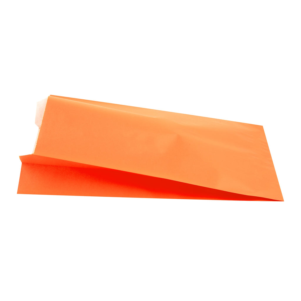 Bag Tek Tangerine Orange Paper French Fry / Snack Bag - 7" x 3" x 11" - 100 count box