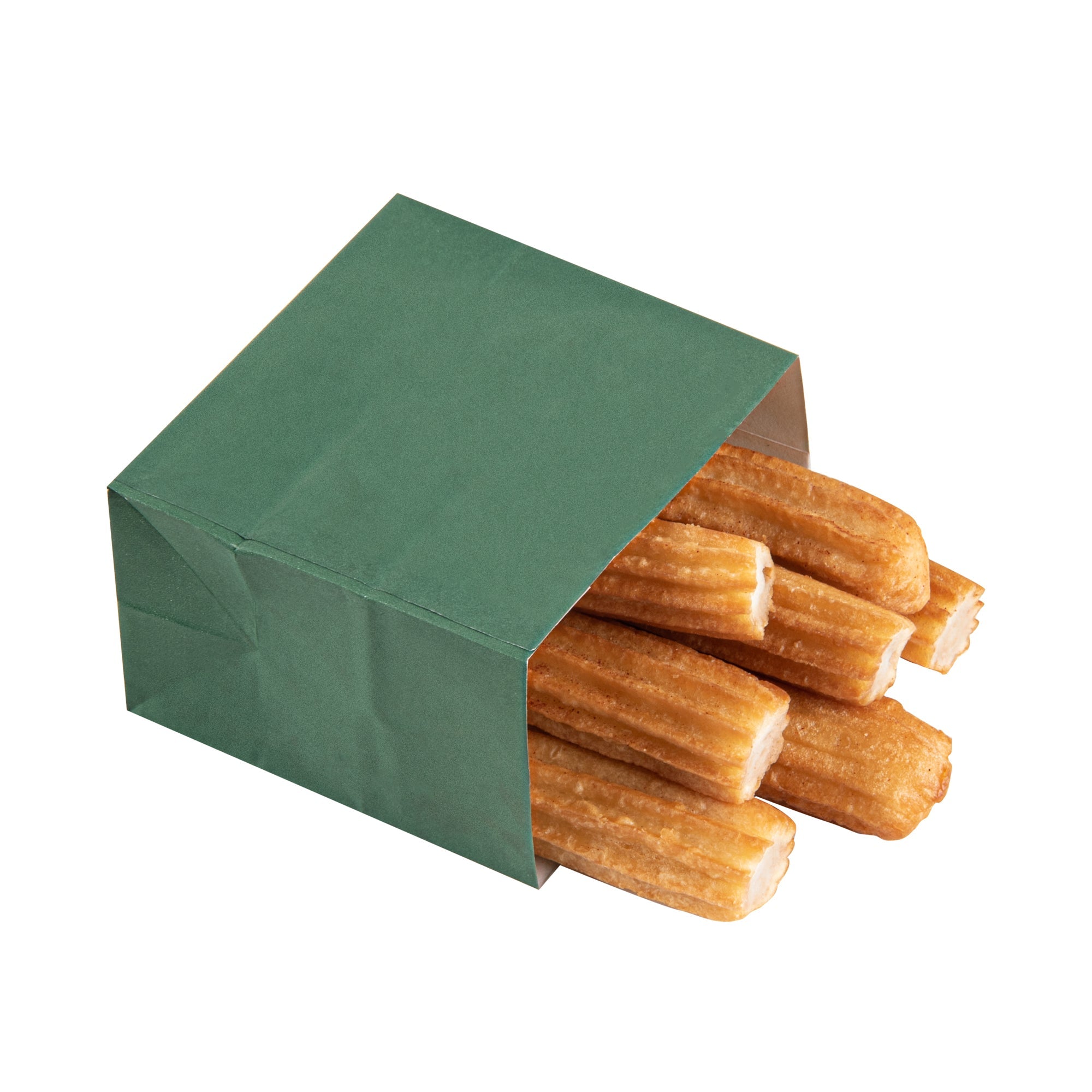 Bag Tek Forest Green Paper Small Snack Bag - 3 3/4" x 2 1/4" x 3 3/4" - 100 count box
