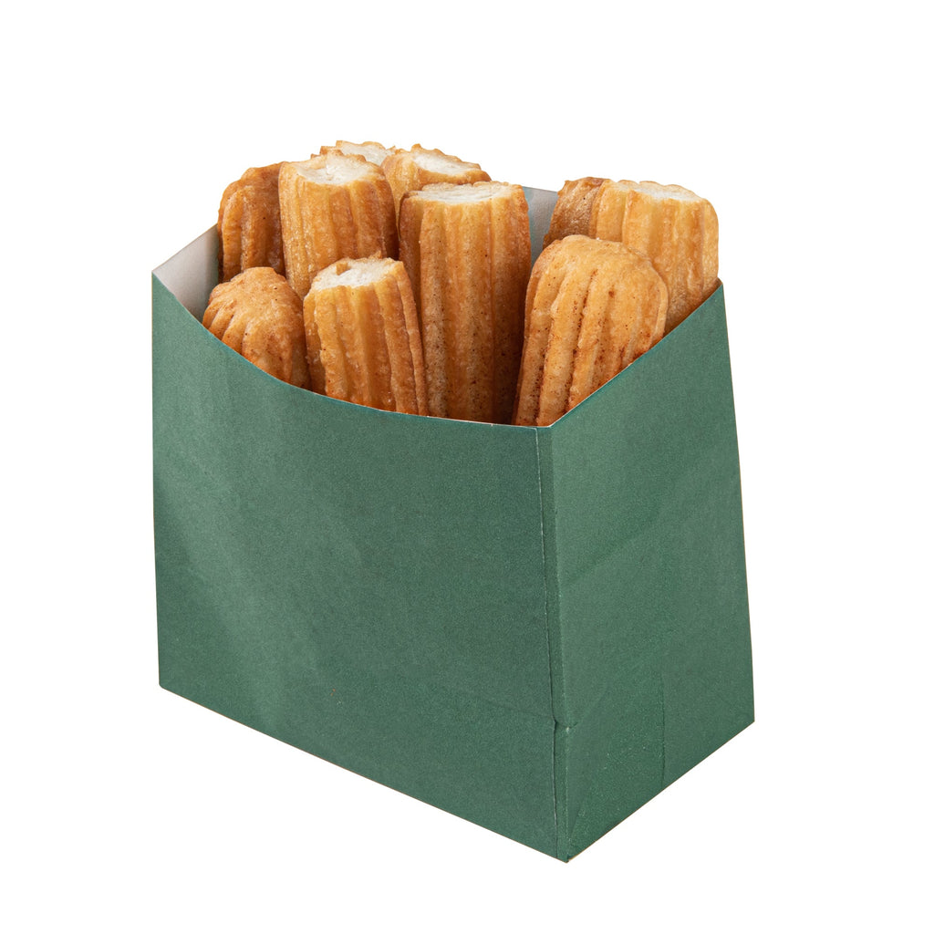 Bag Tek Forest Green Paper Small Snack Bag - 3 3/4" x 2 1/4" x 3 3/4" - 100 count box