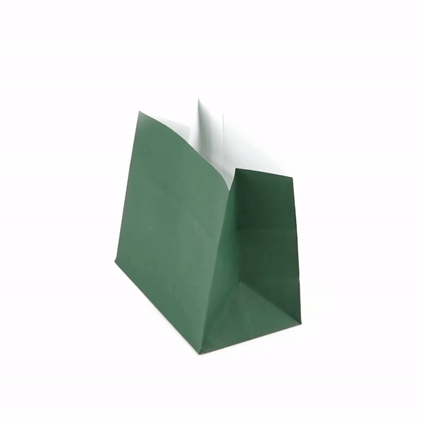 Bag Tek Forest Green Paper Small Snack Bag - 3 3/4" x 2 1/4" x 3 3/4" - 100 count box