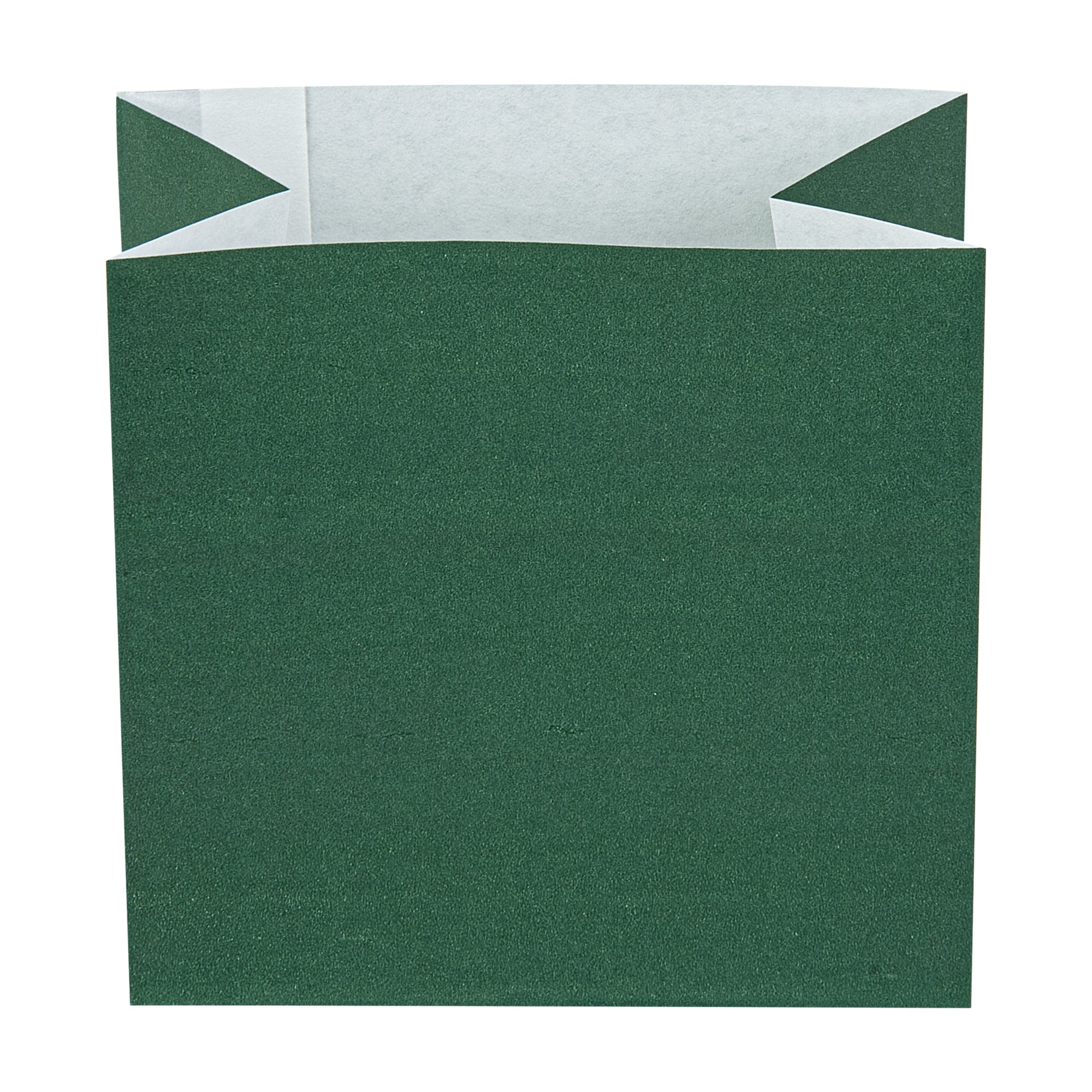 Bag Tek Forest Green Paper Small Snack Bag - 3 3/4" x 2 1/4" x 3 3/4" - 100 count box