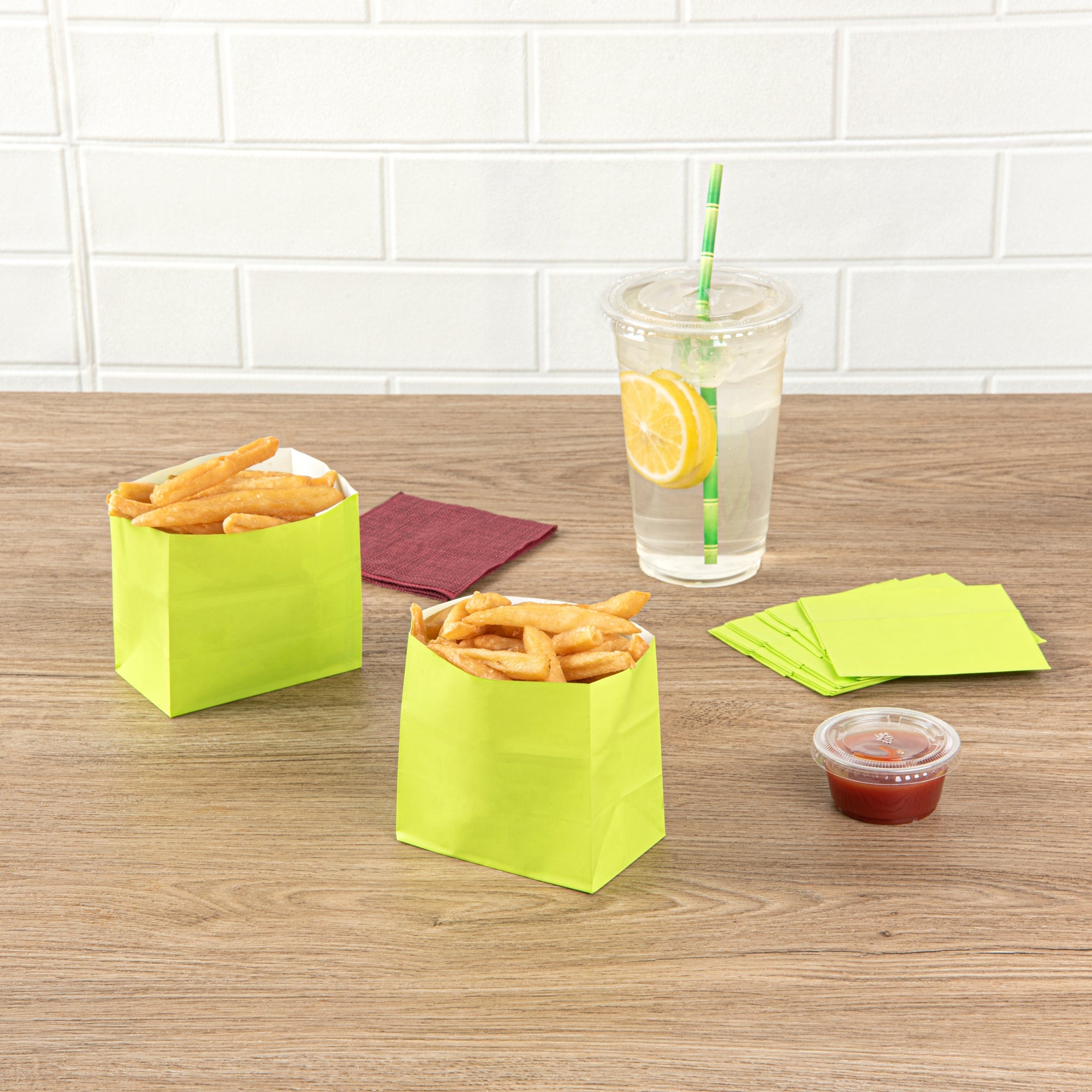 Bag Tek Eco Green Paper Small Snack Bag - 3 3/4" x 2 1/4" x 3 3/4" - 100 count box