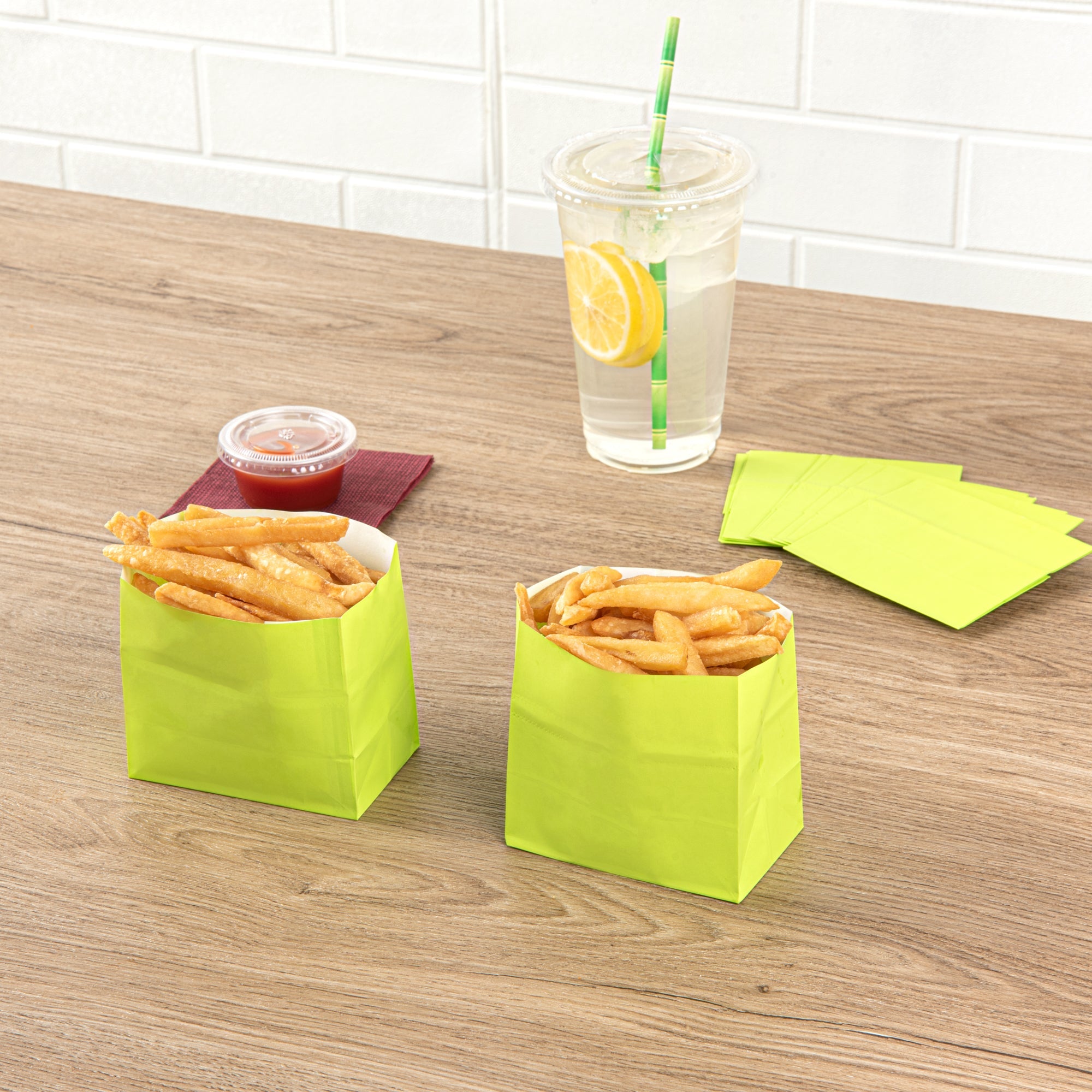 Bag Tek Eco Green Paper Small Snack Bag - 3 3/4" x 2 1/4" x 3 3/4" - 100 count box