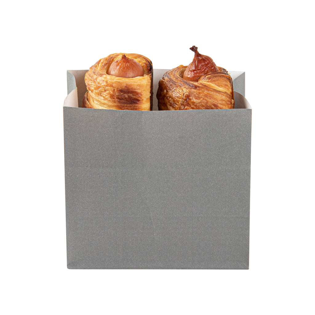 Bag Tek Gray Paper Small Snack Bag - 3 3/4" x 2 1/4" x 3 3/4" - 100 count box