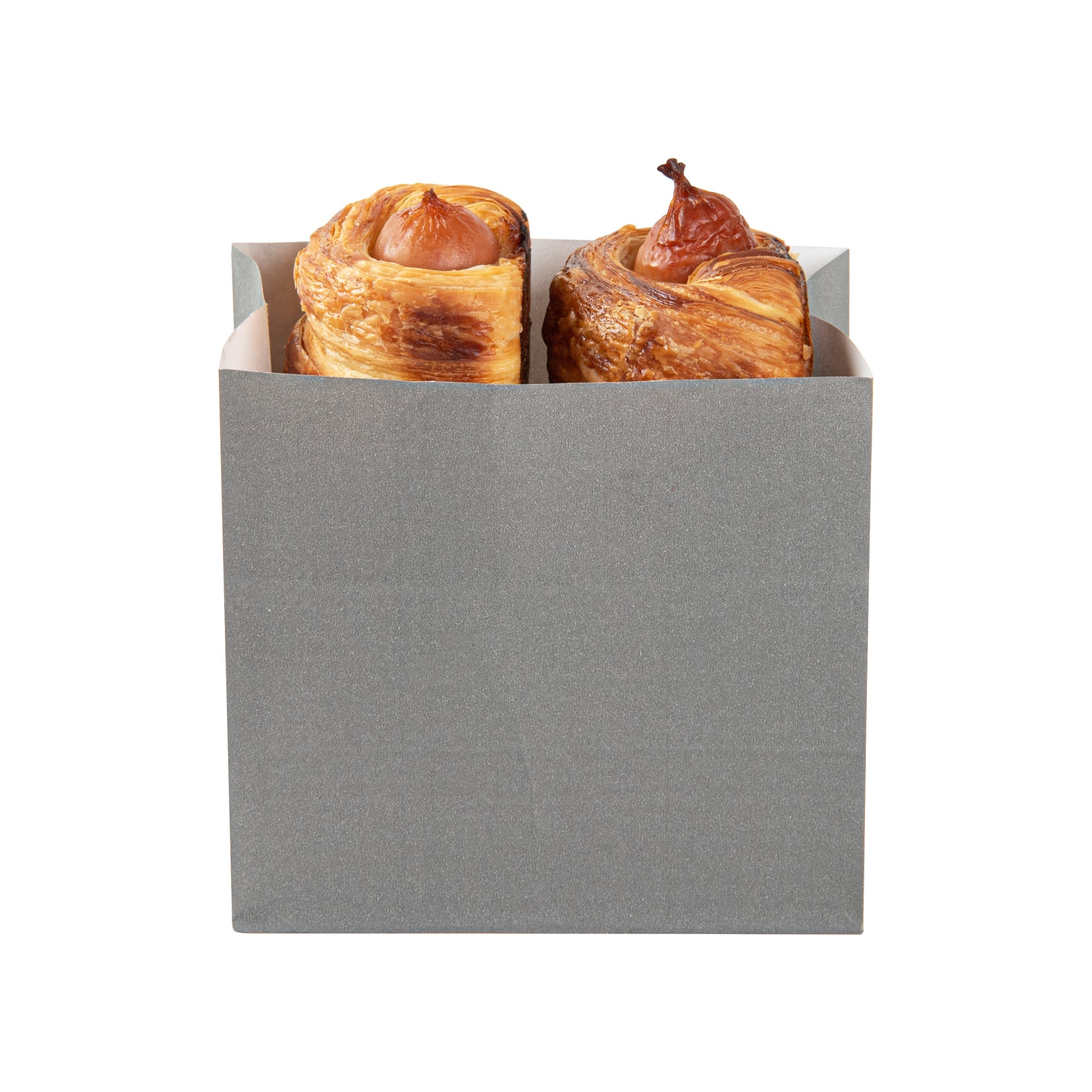 Bag Tek Gray Paper Small Snack Bag - 3 3/4" x 2 1/4" x 3 3/4" - 100 count box