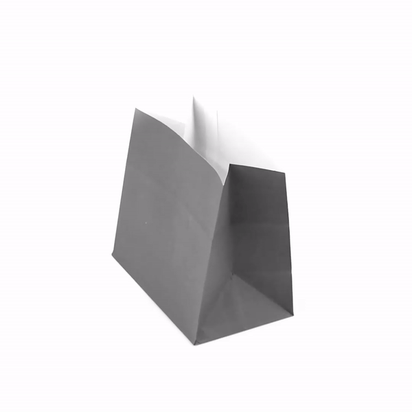 Bag Tek Gray Paper Small Snack Bag - 3 3/4" x 2 1/4" x 3 3/4" - 100 count box