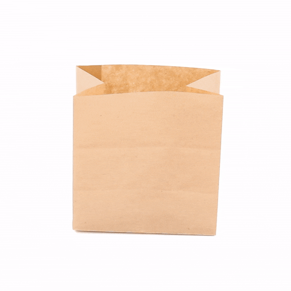 Bag Tek Kraft Paper Small Snack Bag - 4" x 2 1/4" x 3 3/4" - 100 count box