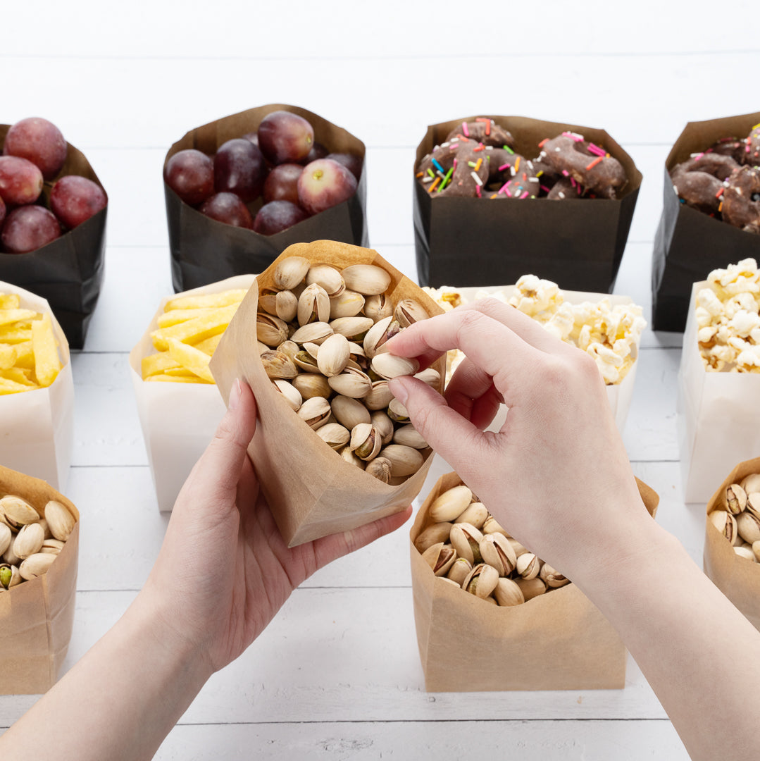 Bag Tek Kraft Paper Small Snack Bag - 4" x 2 1/4" x 3 3/4" - 100 count box