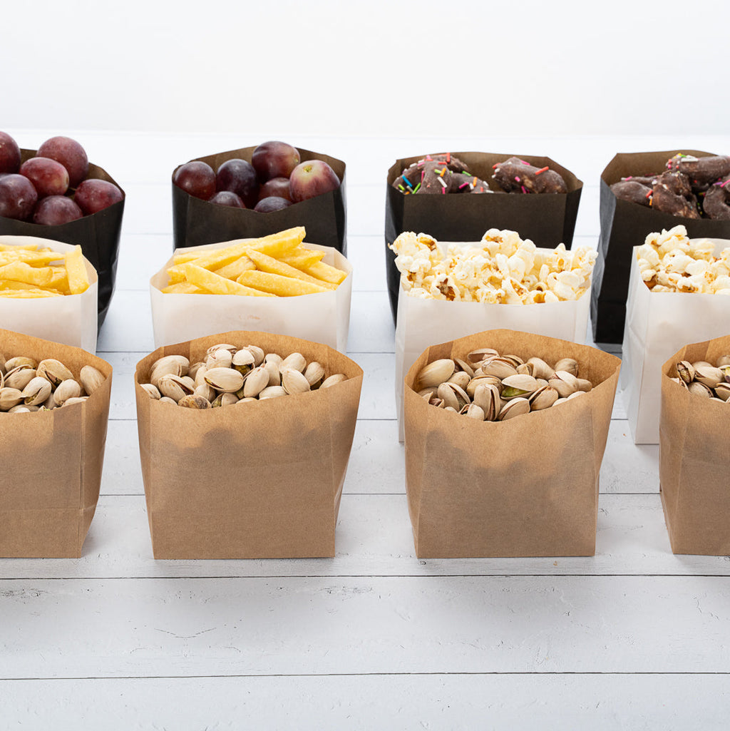 Bag Tek Kraft Paper Small Snack Bag - 4" x 2 1/4" x 3 3/4" - 100 count box