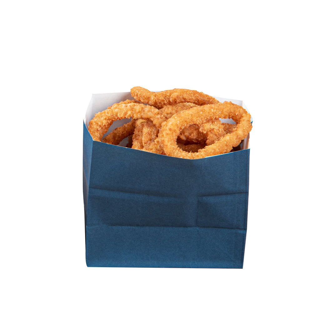 Bag Tek Midnight Blue Paper Small Snack Bag - 3 3/4" x 2 1/4" x 3 3/4" - 100 count box