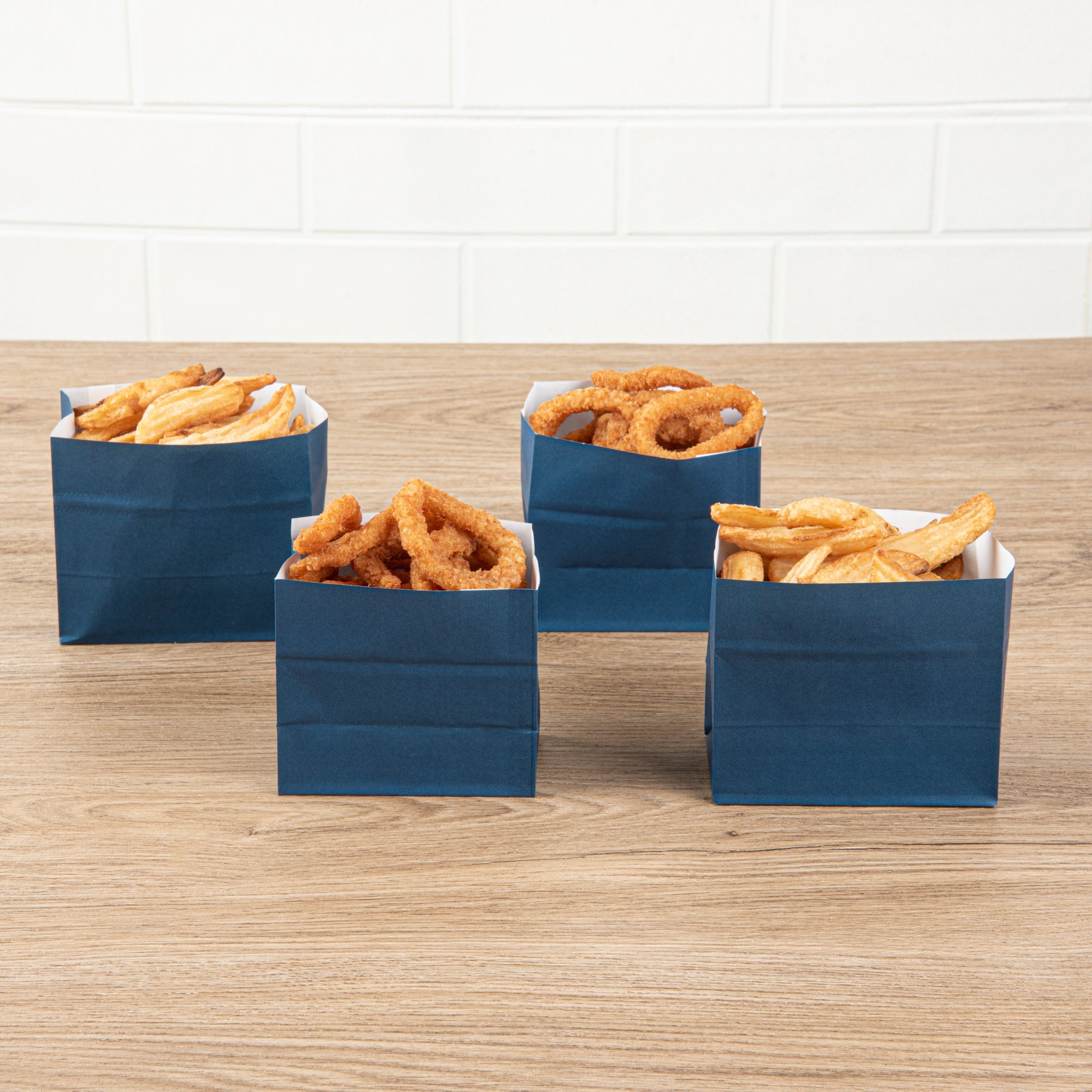 Bag Tek Midnight Blue Paper Small Snack Bag - 3 3/4" x 2 1/4" x 3 3/4" - 100 count box