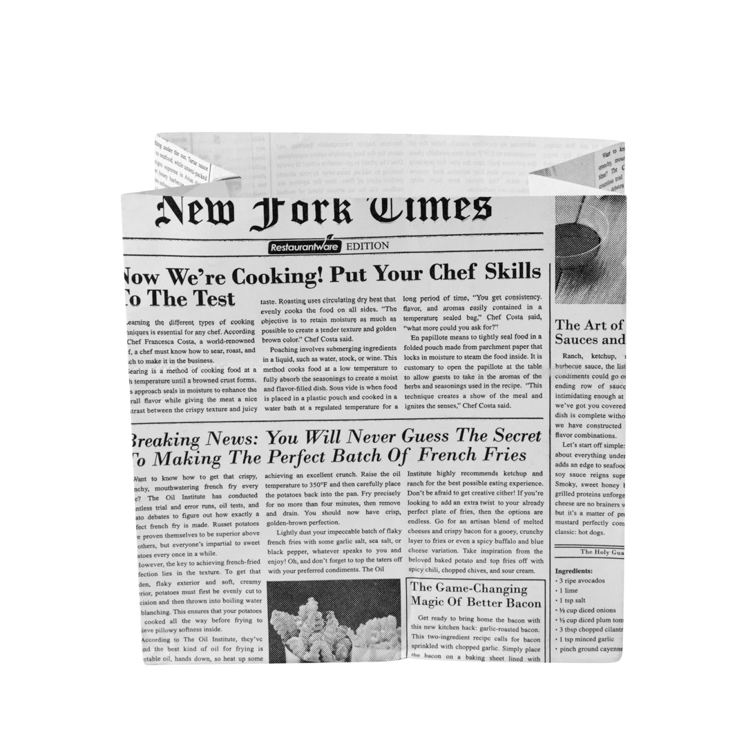 Bag Tek Newsprint Paper Small Snack Bag - 4" x 2 1/4" x 3 3/4" - 100 count box