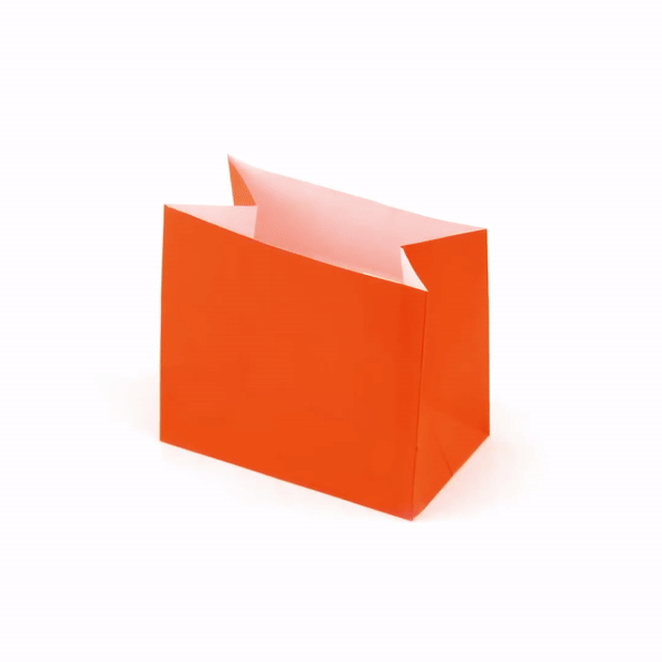 Bag Tek Tangerine Orange Paper Small Snack Bag - 3 3/4" x 2 1/4" x 3 3/4" - 100 count box
