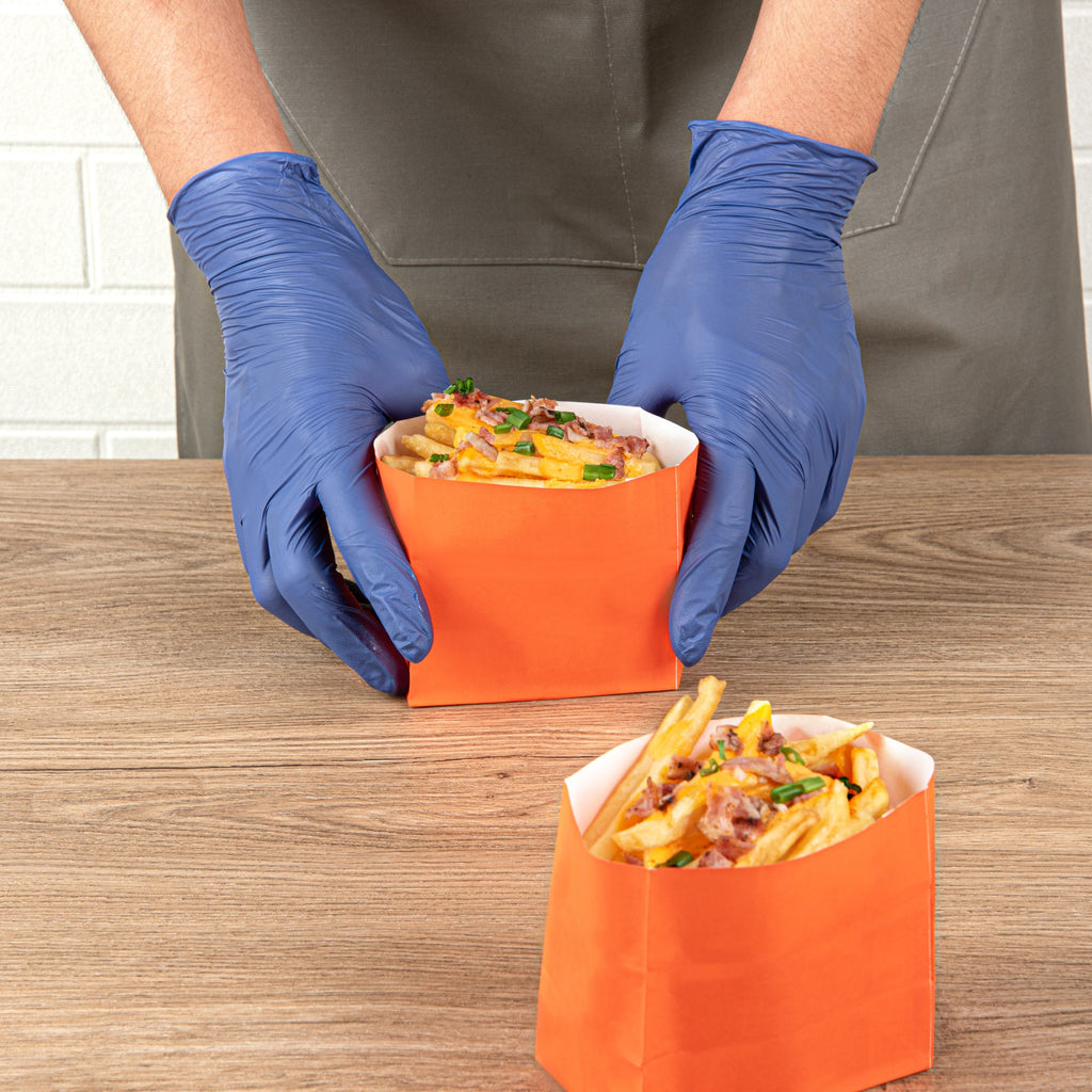 Bag Tek Tangerine Orange Paper Small Snack Bag - 3 3/4" x 2 1/4" x 3 3/4" - 100 count box