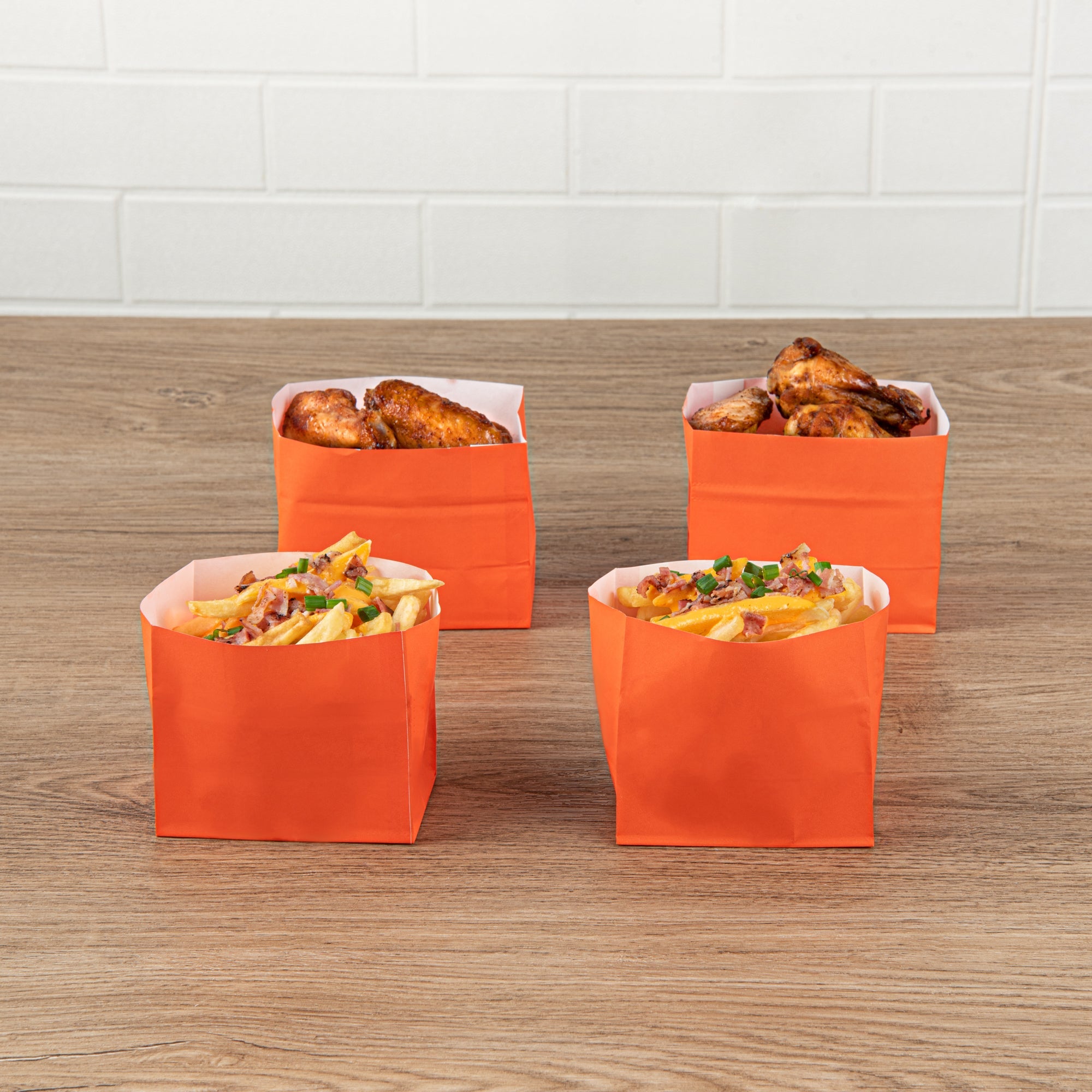 Bag Tek Tangerine Orange Paper Small Snack Bag - 3 3/4" x 2 1/4" x 3 3/4" - 100 count box