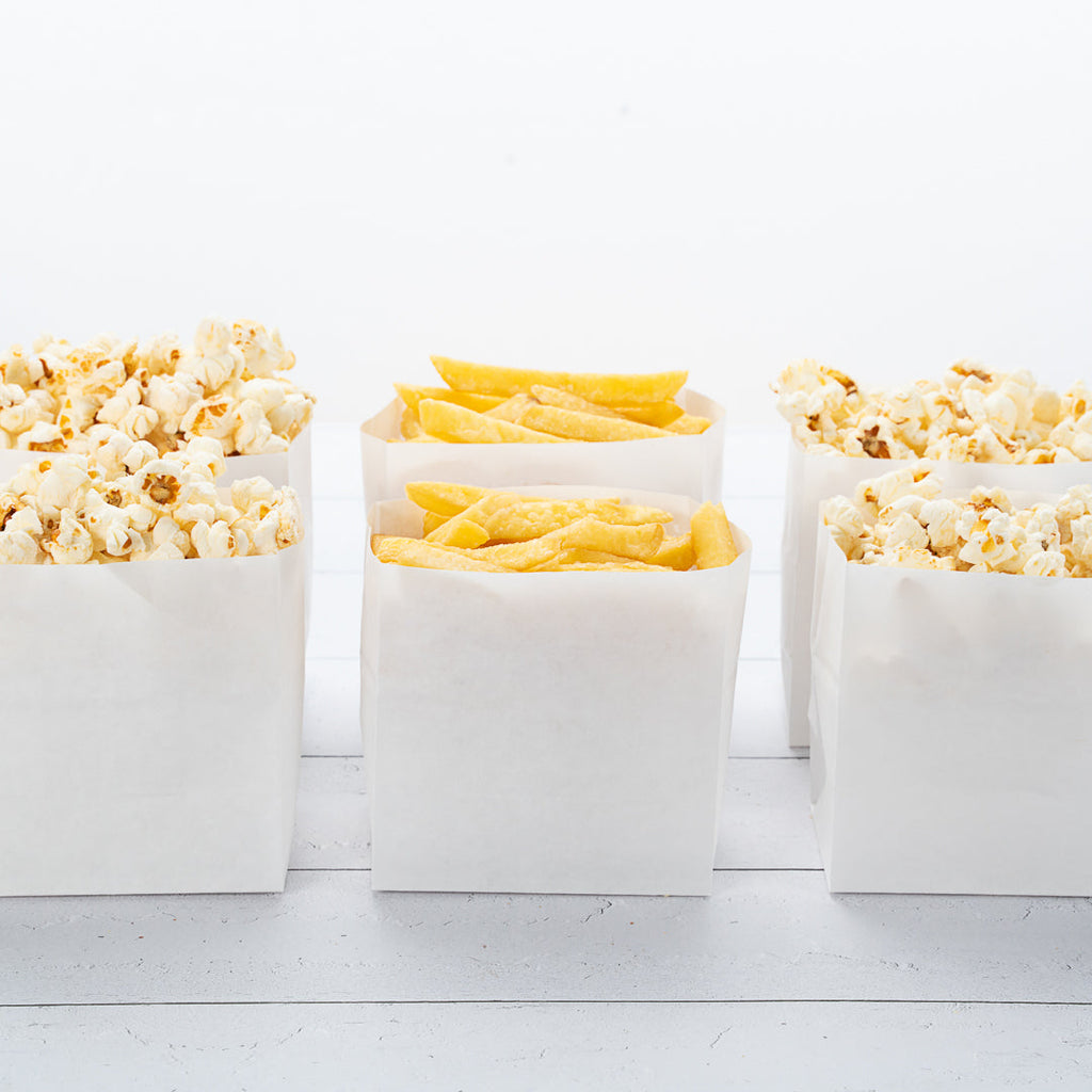 Bag Tek White Paper Small Snack Bag - 4" x 2 1/4" x 3 3/4" - 100 count box