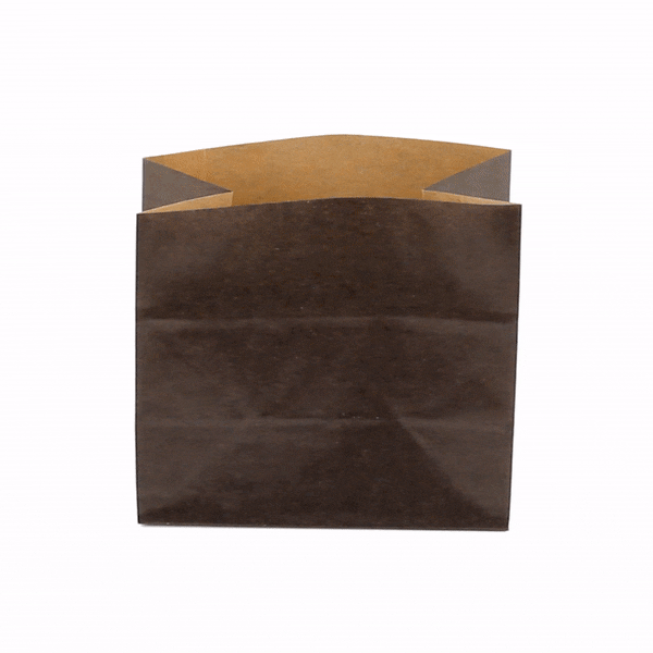 Bag Tek Black Paper Large Snack Bag - 4 1/4" x 2 1/2" x 3 3/4" - 100 count box