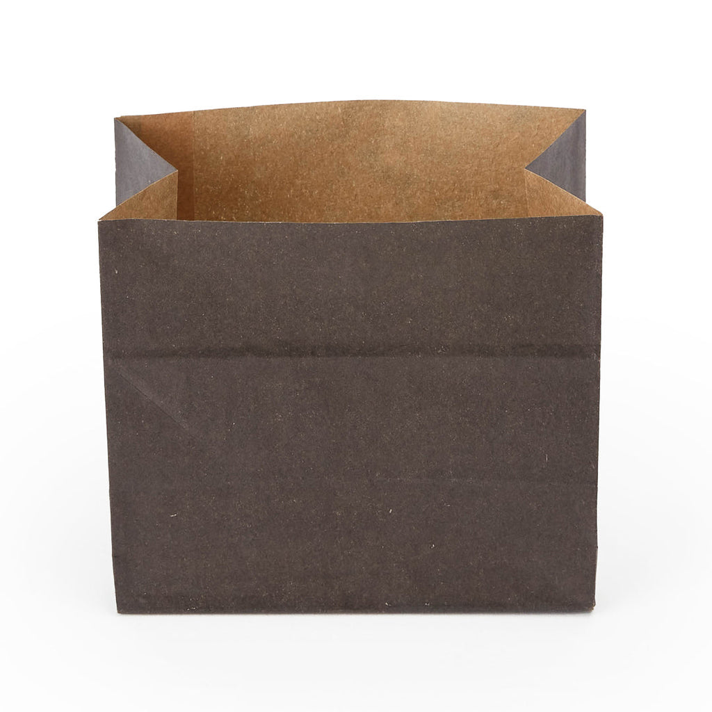 Bag Tek Black Paper Large Snack Bag - 4 1/4" x 2 1/2" x 3 3/4" - 100 count box
