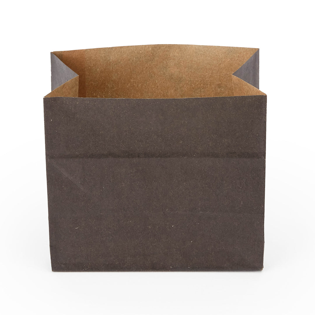 Bag Tek Black Paper Large Snack Bag - 4 1/4" x 2 1/2" x 3 3/4" - 100 count box