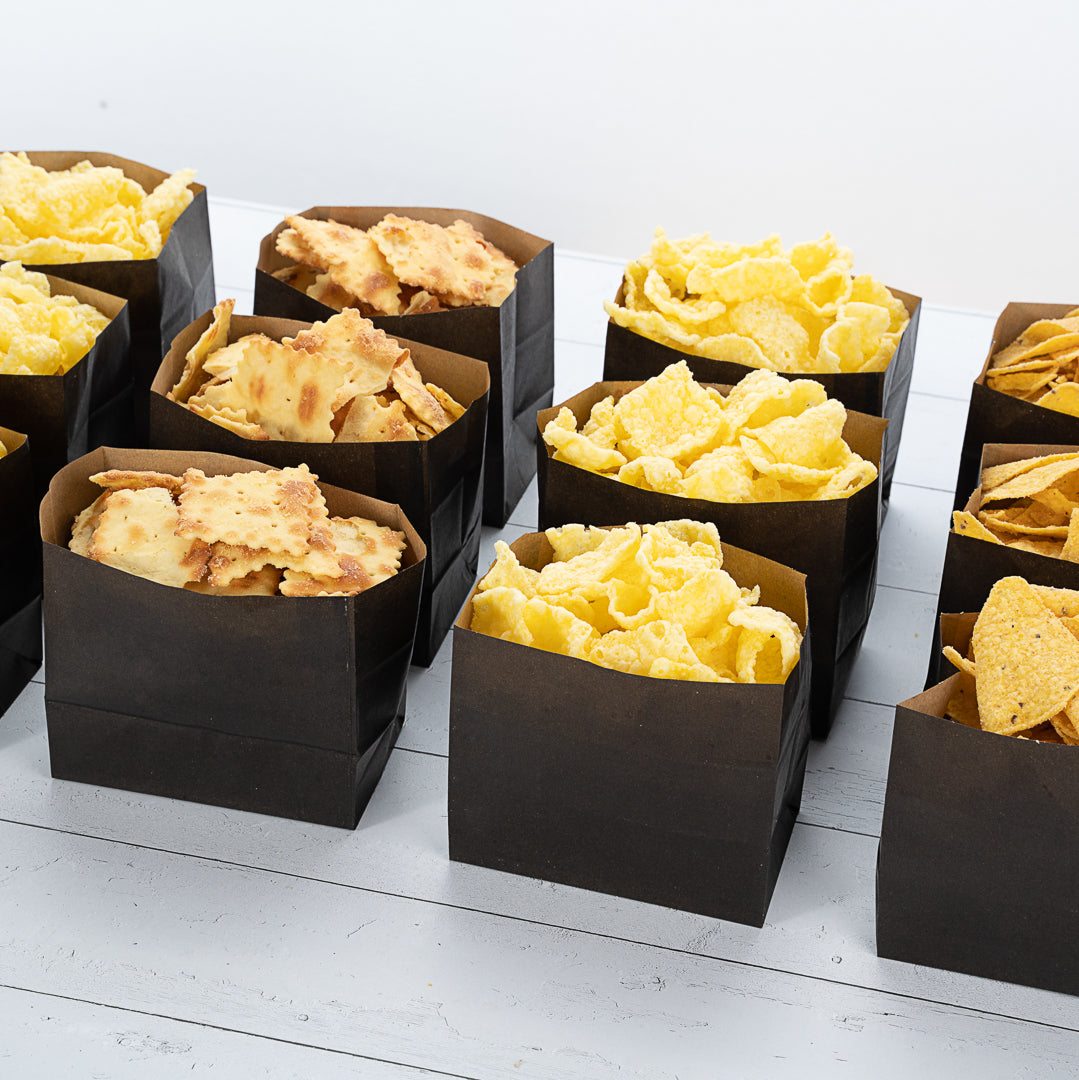 Bag Tek Black Paper Large Snack Bag - 4 1/4" x 2 1/2" x 3 3/4" - 100 count box
