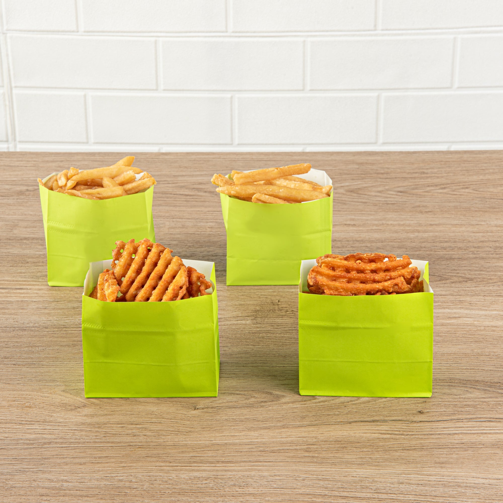 Bag Tek Eco Green Paper Large Snack Bag - 4 1/4" x 2 1/2" x 3 3/4" - 100 count box