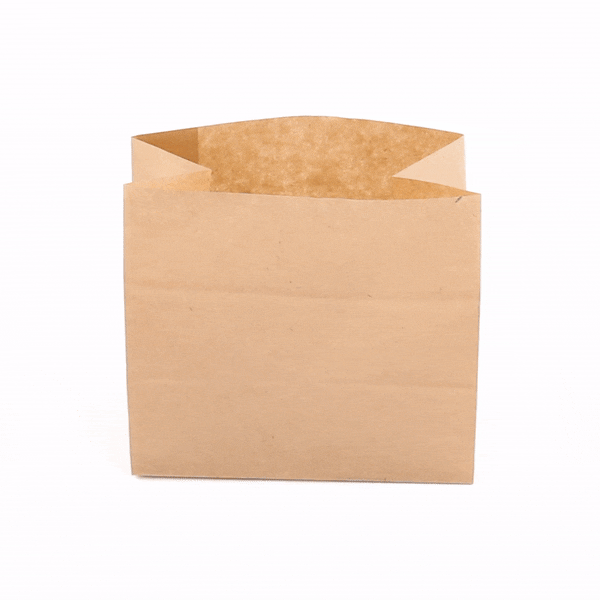 Bag Tek Kraft Paper Large Snack Bag - 4 1/4" x 2 1/2" x 3 3/4" - 100 count box
