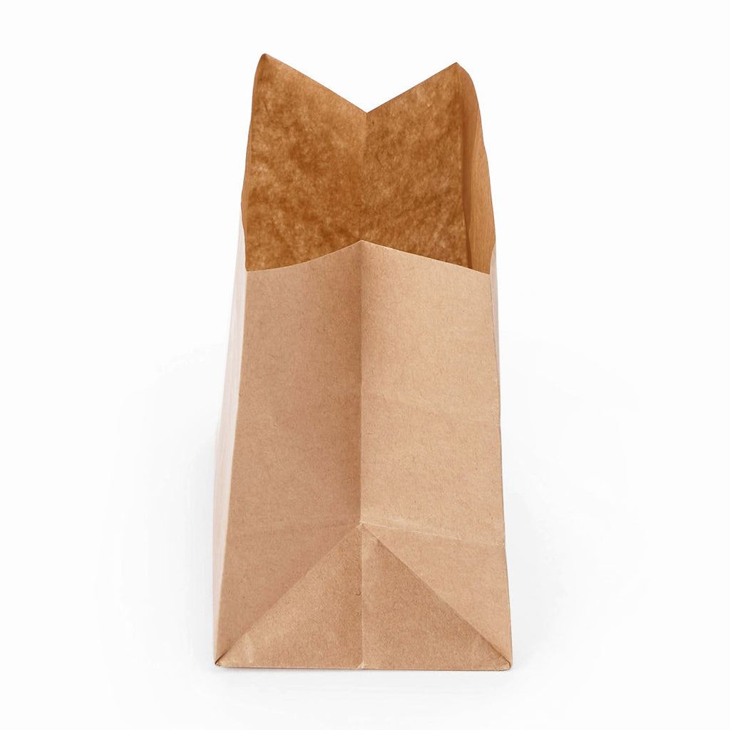 Bag Tek Kraft Paper Large Snack Bag - 4 1/4" x 2 1/2" x 3 3/4" - 100 count box