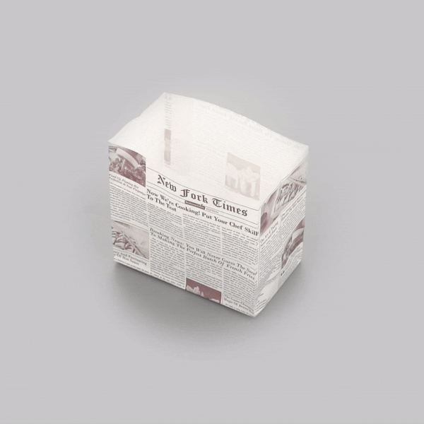 Bag Tek Sepia Newsprint Paper Large Snack Bag - 4 1/4" x 2 1/2" x 3 3/4" - 100 count box