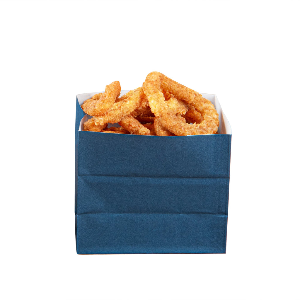 Bag Tek Midnight Blue Paper Large Snack Bag - 4 1/4" x 2 1/2" x 3 3/4" - 100 count box