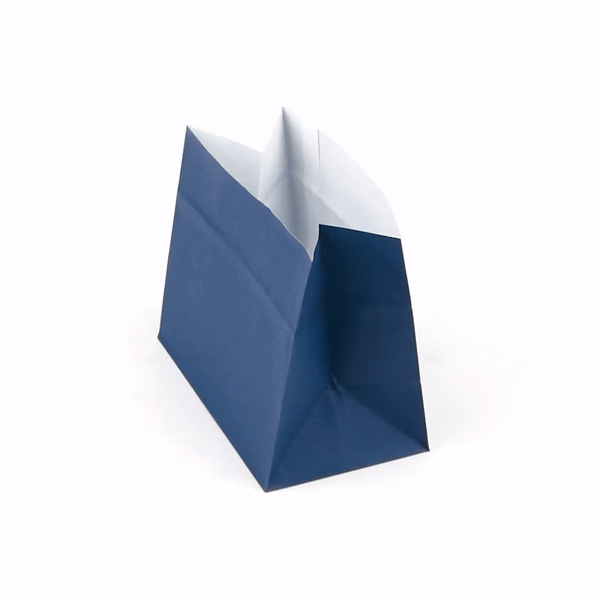 Bag Tek Midnight Blue Paper Large Snack Bag - 4 1/4" x 2 1/2" x 3 3/4" - 100 count box