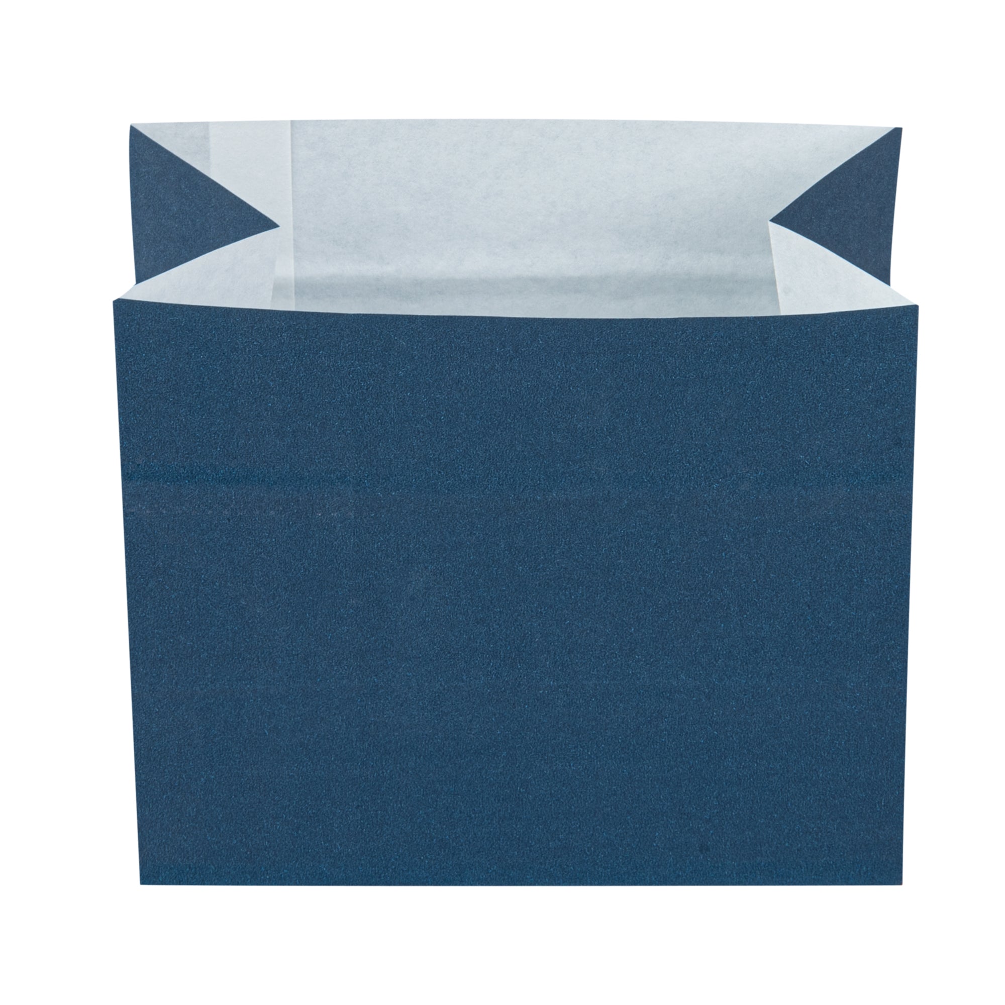 Bag Tek Midnight Blue Paper Large Snack Bag - 4 1/4" x 2 1/2" x 3 3/4" - 100 count box
