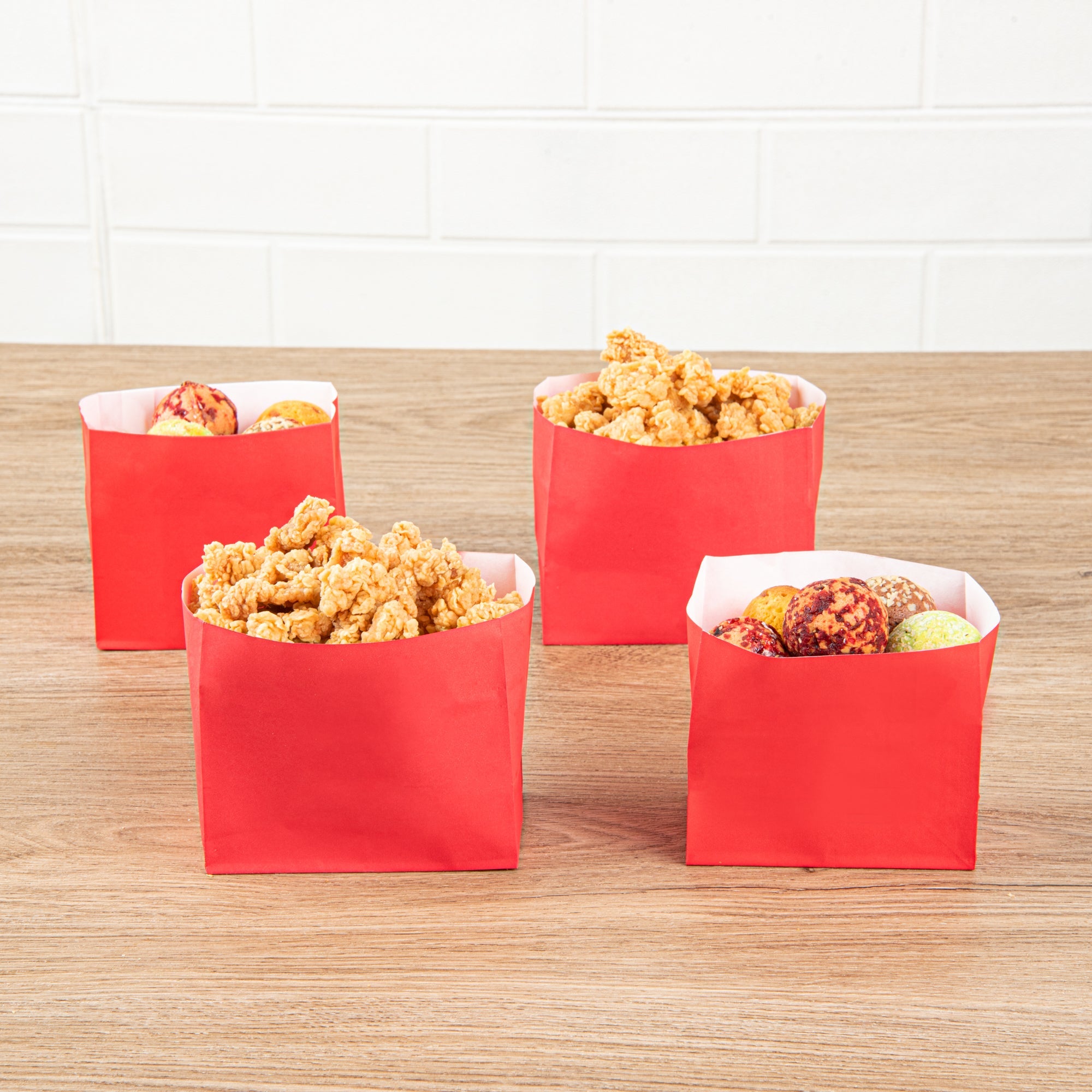 Bag Tek Red Paper Large Snack Bag - 4 1/4" x 2 1/2" x 3 3/4" - 100 count box