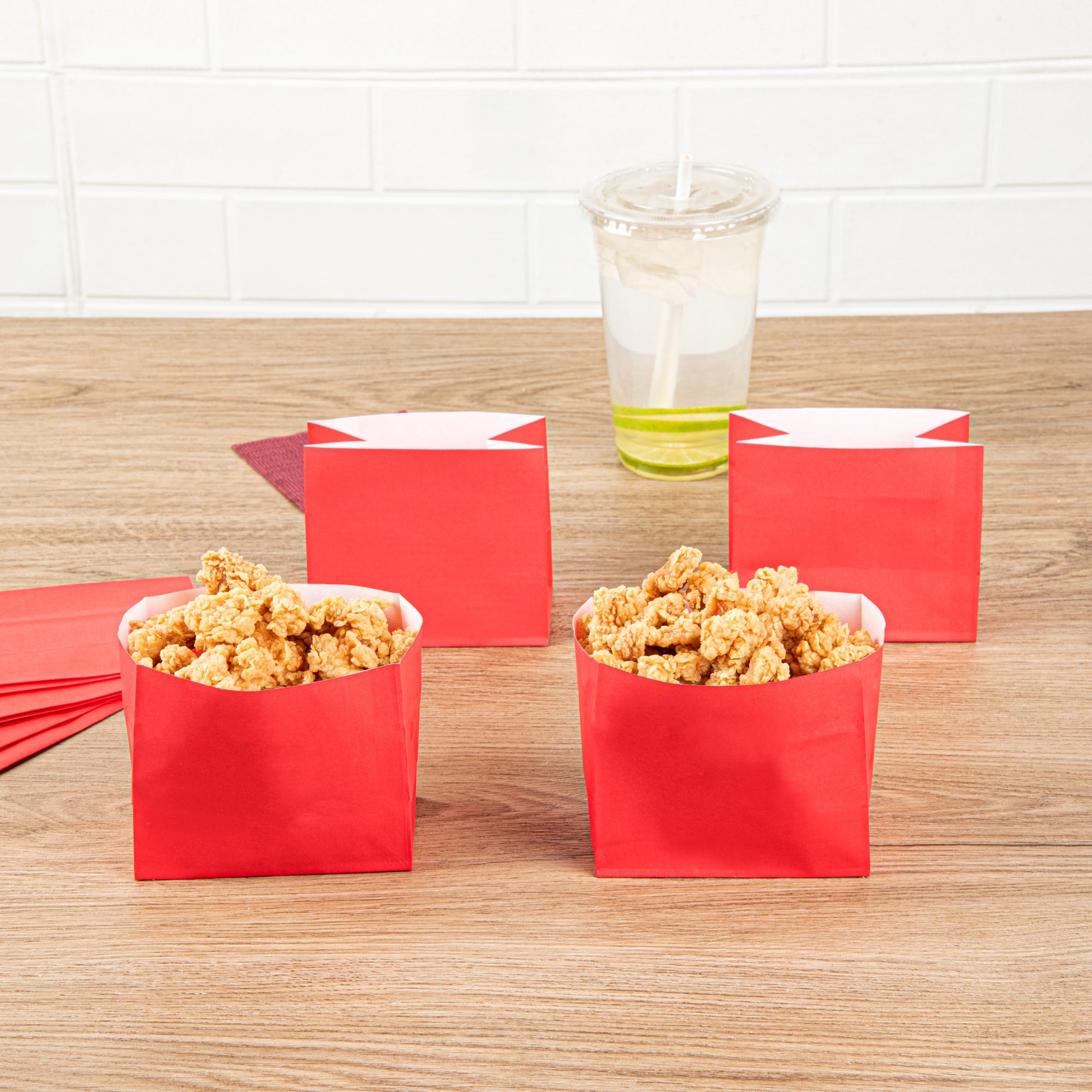 Bag Tek Red Paper Large Snack Bag - 4 1/4" x 2 1/2" x 3 3/4" - 100 count box