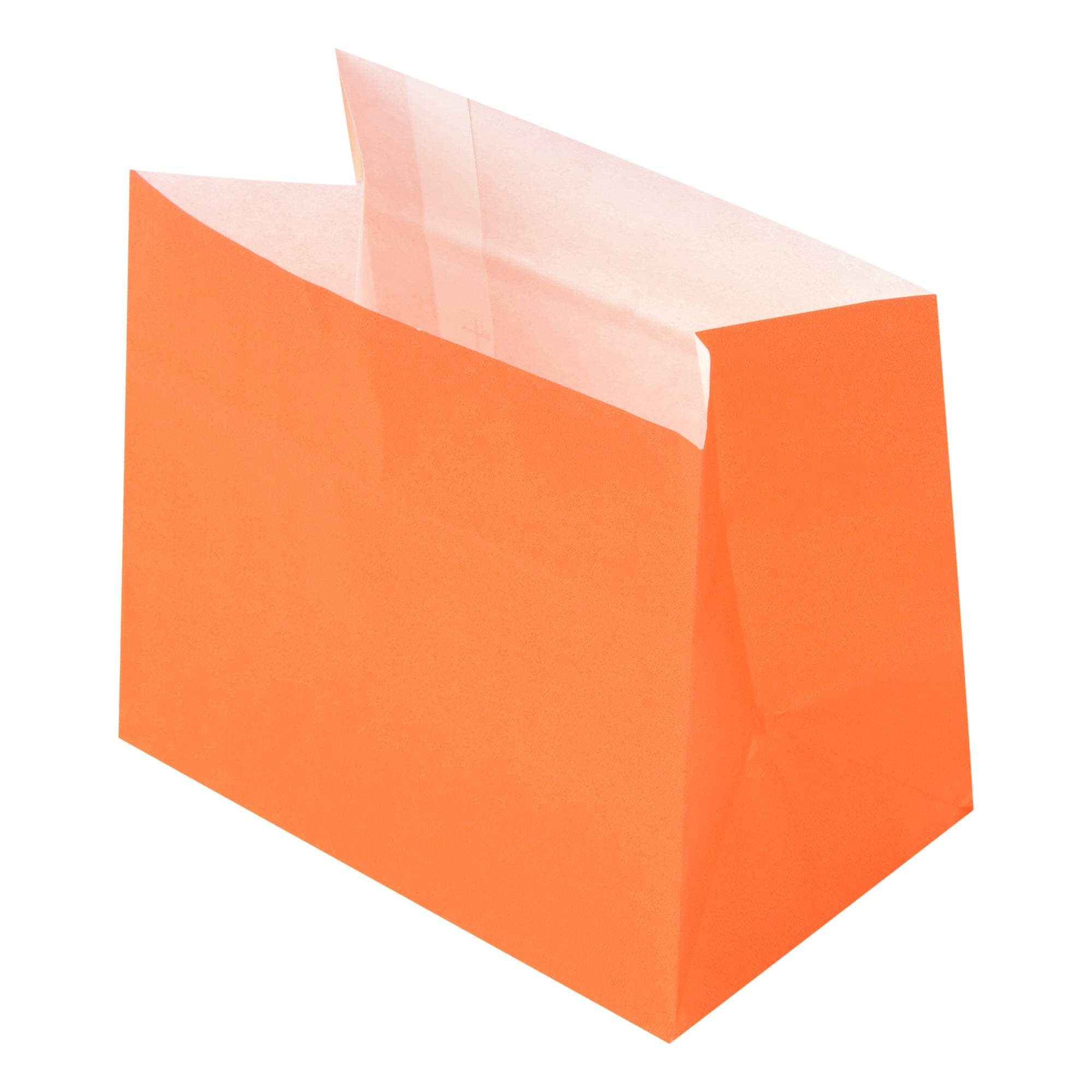 Bag Tek Tangerine Orange Paper Large Snack Bag - 4 1/4" x 2 1/2" x 3 3/4" - 100 count box