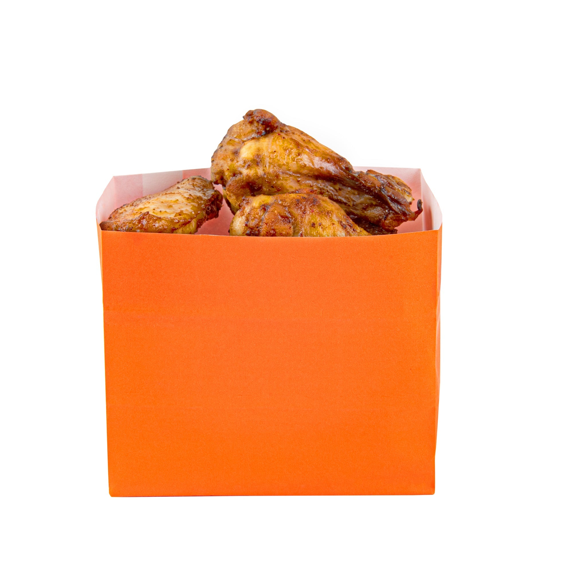 Bag Tek Tangerine Orange Paper Large Snack Bag - 4 1/4" x 2 1/2" x 3 3/4" - 100 count box