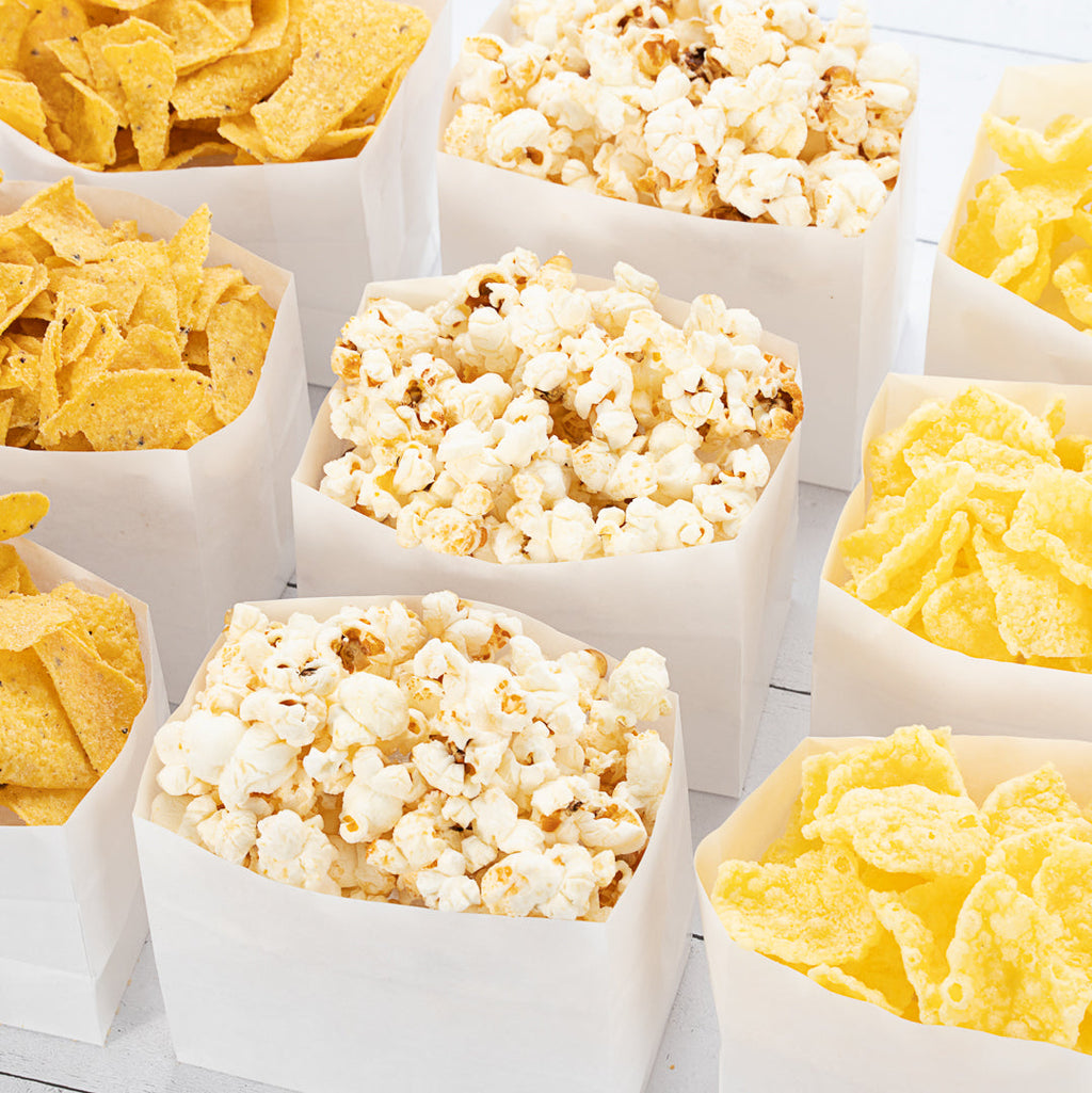 Bag Tek White Paper Large Snack Bag - 4 1/4" x 2 1/2" x 3 3/4" - 100 count box