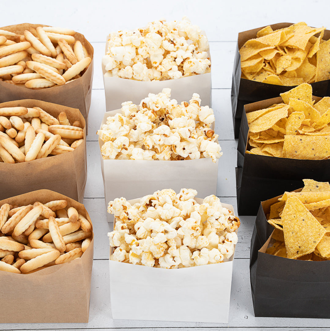 Bag Tek White Paper Large Snack Bag - 4 1/4" x 2 1/2" x 3 3/4" - 100 count box