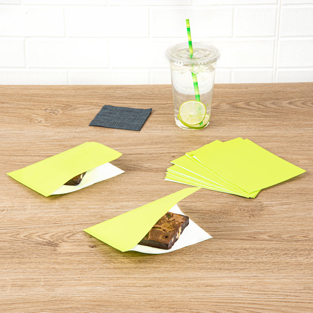 Bag Tek Eco Green Paper Small Double Open Bag - Greaseproof - 6 1/4" x 4 3/4" - 100 count box