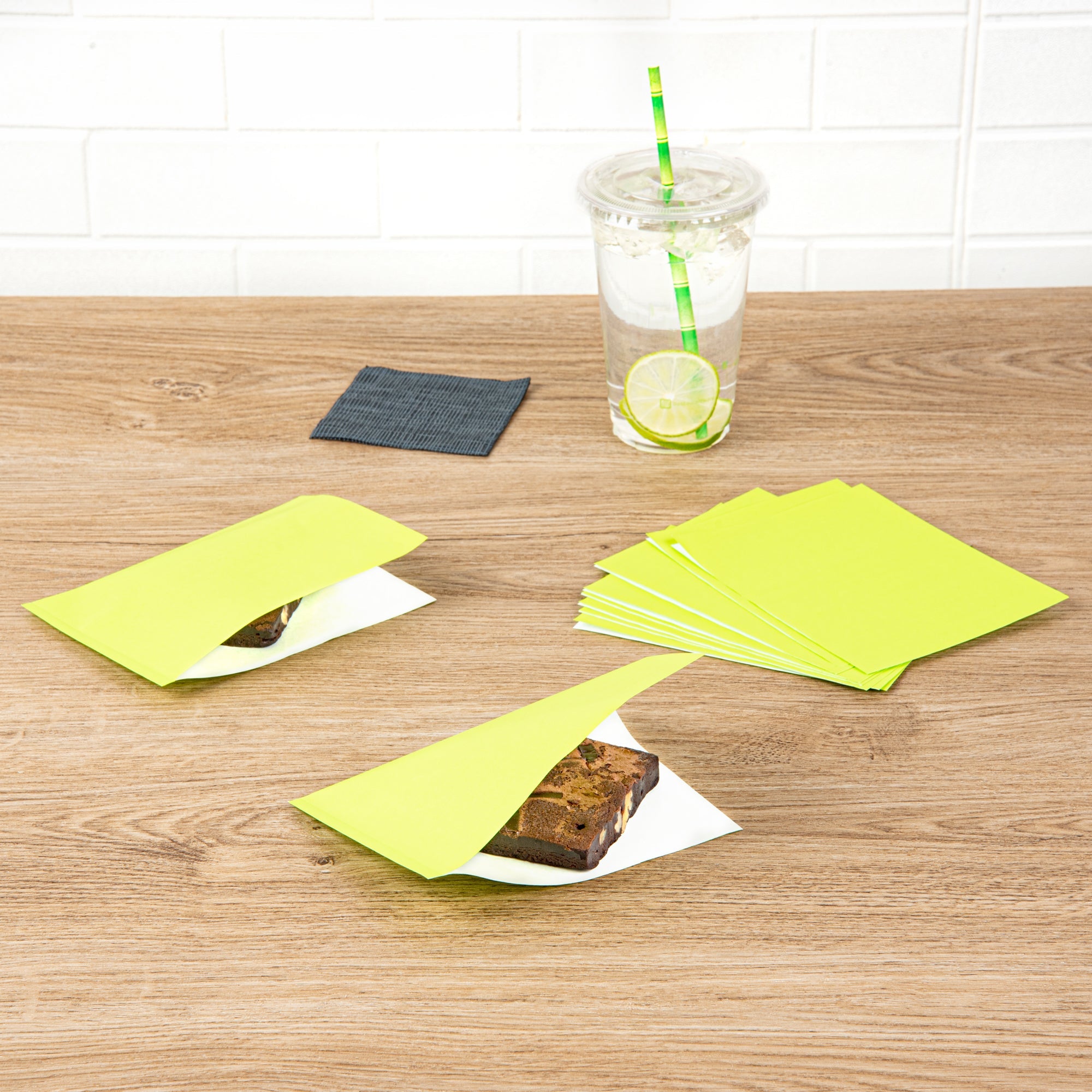 Bag Tek Eco Green Paper Small Double Open Bag - Greaseproof - 6 1/4" x 4 3/4" - 100 count box
