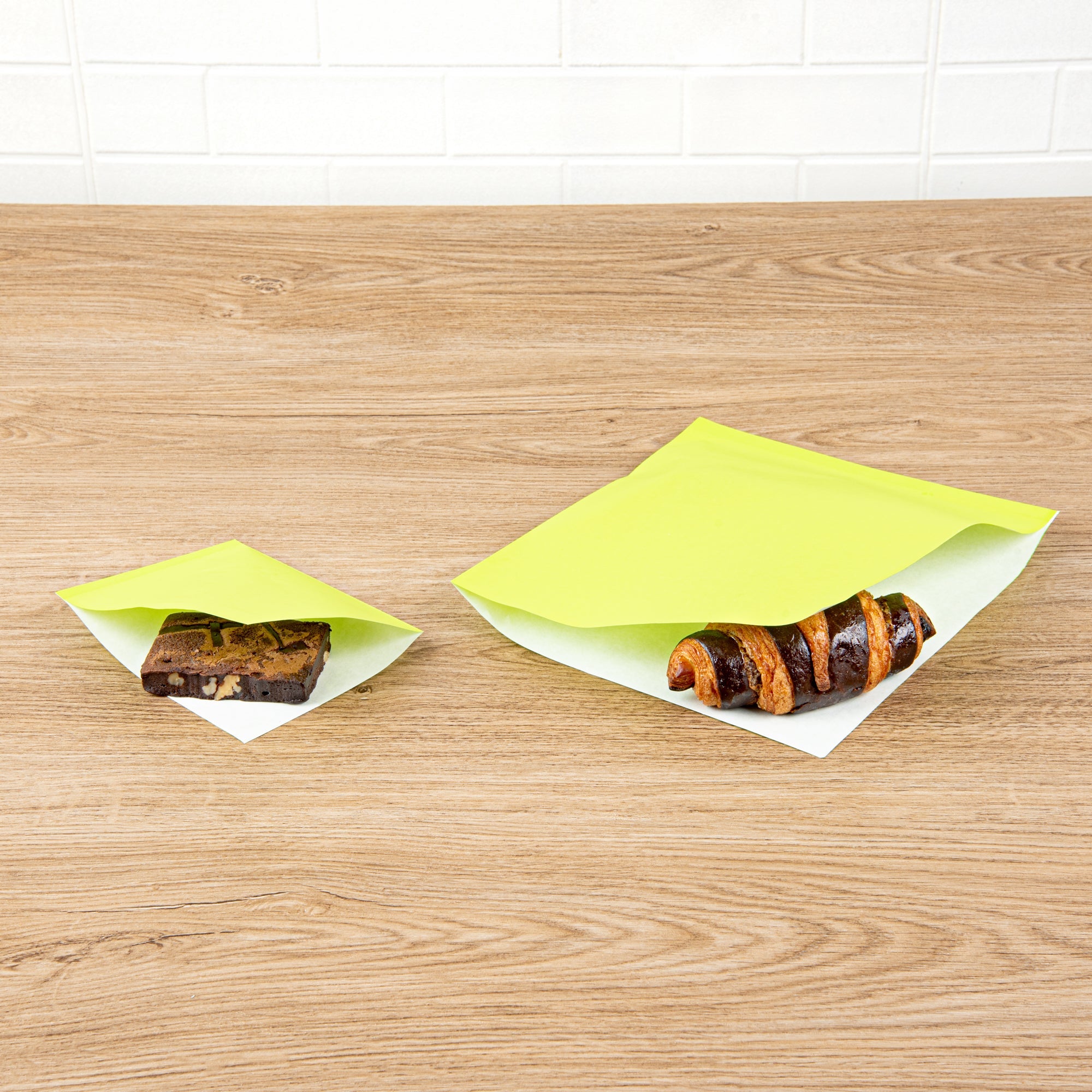 Bag Tek Eco Green Paper Small Double Open Bag - Greaseproof - 6 1/4" x 4 3/4" - 100 count box