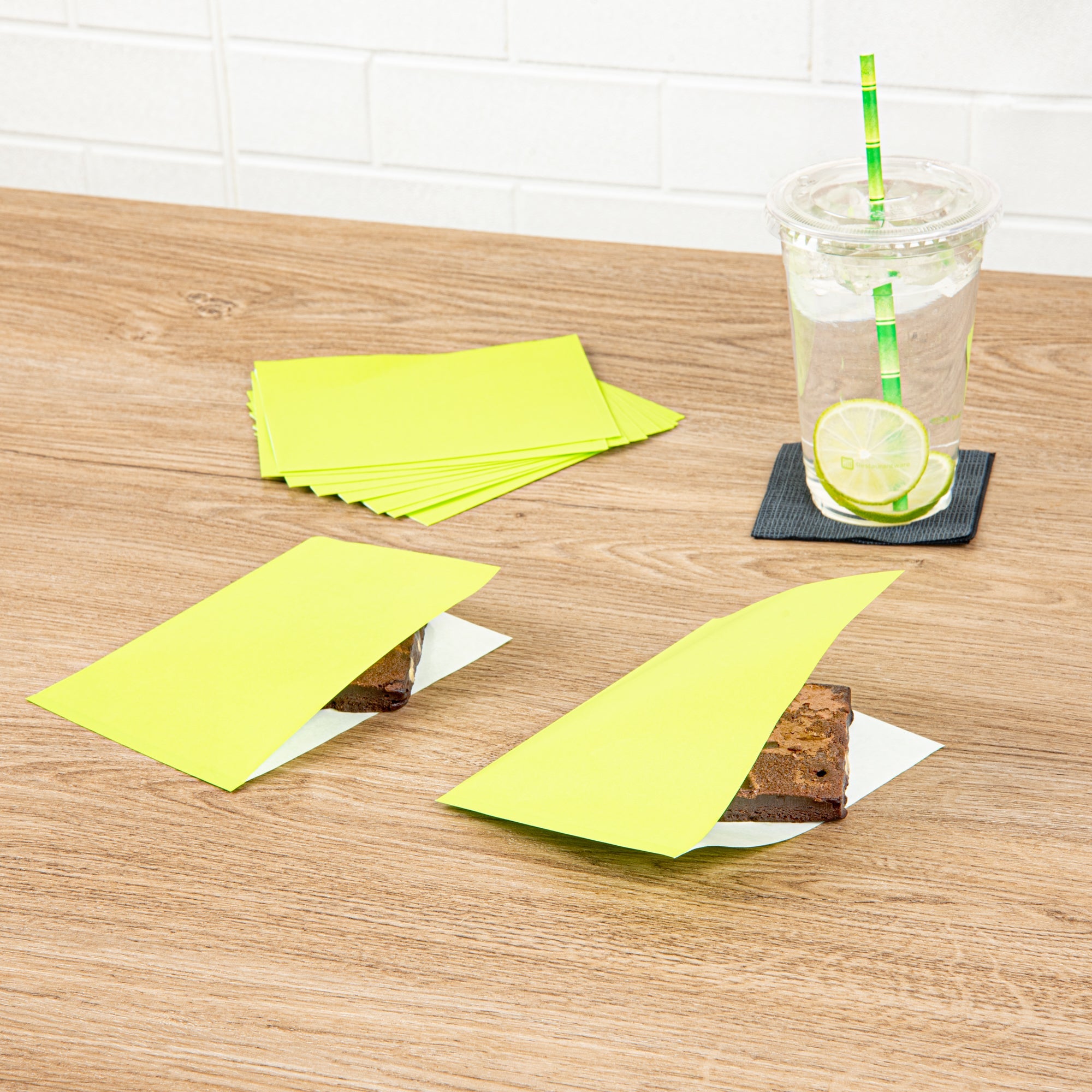 Bag Tek Eco Green Paper Small Double Open Bag - Greaseproof - 6 1/4" x 4 3/4" - 100 count box