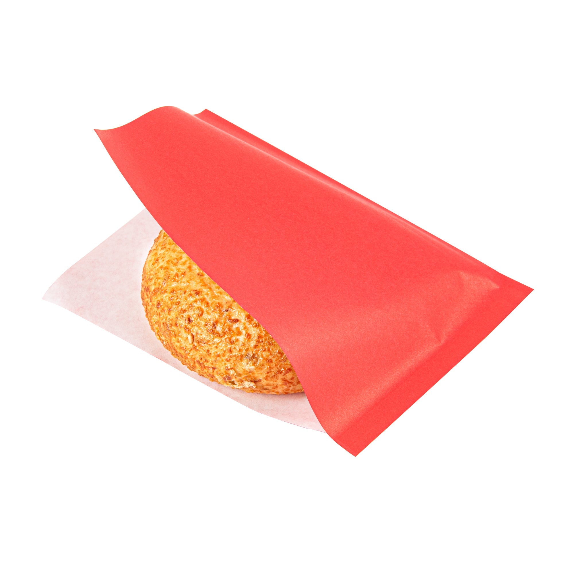 Bag Tek Red Paper Small Double Open Bag - Greaseproof - 6 1/4" x 4 3/4" - 100 count box
