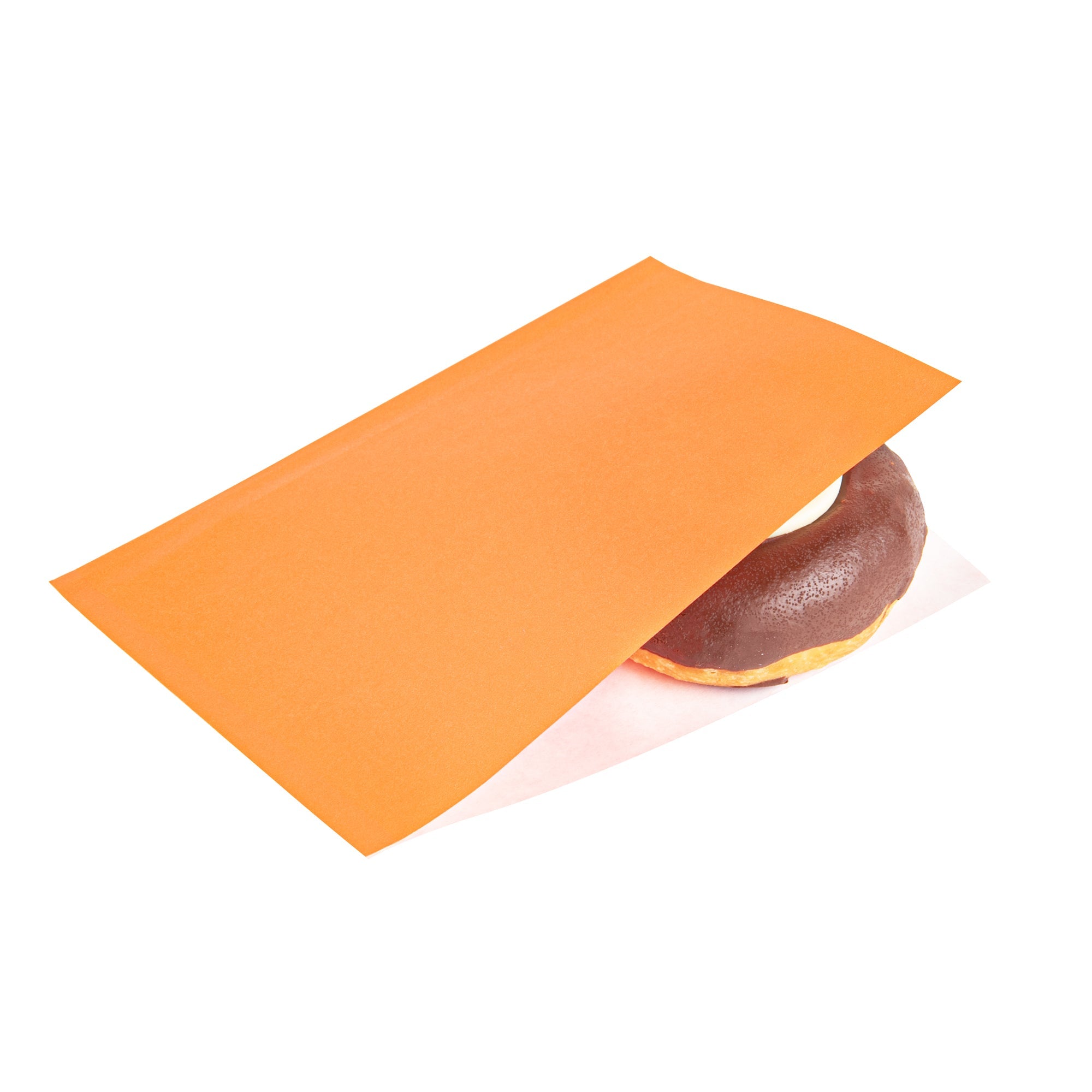 Bag Tek Tangerine Orange Paper Small Double Open Bag - Greaseproof - 6 1/4" x 4 3/4" - 100 count box