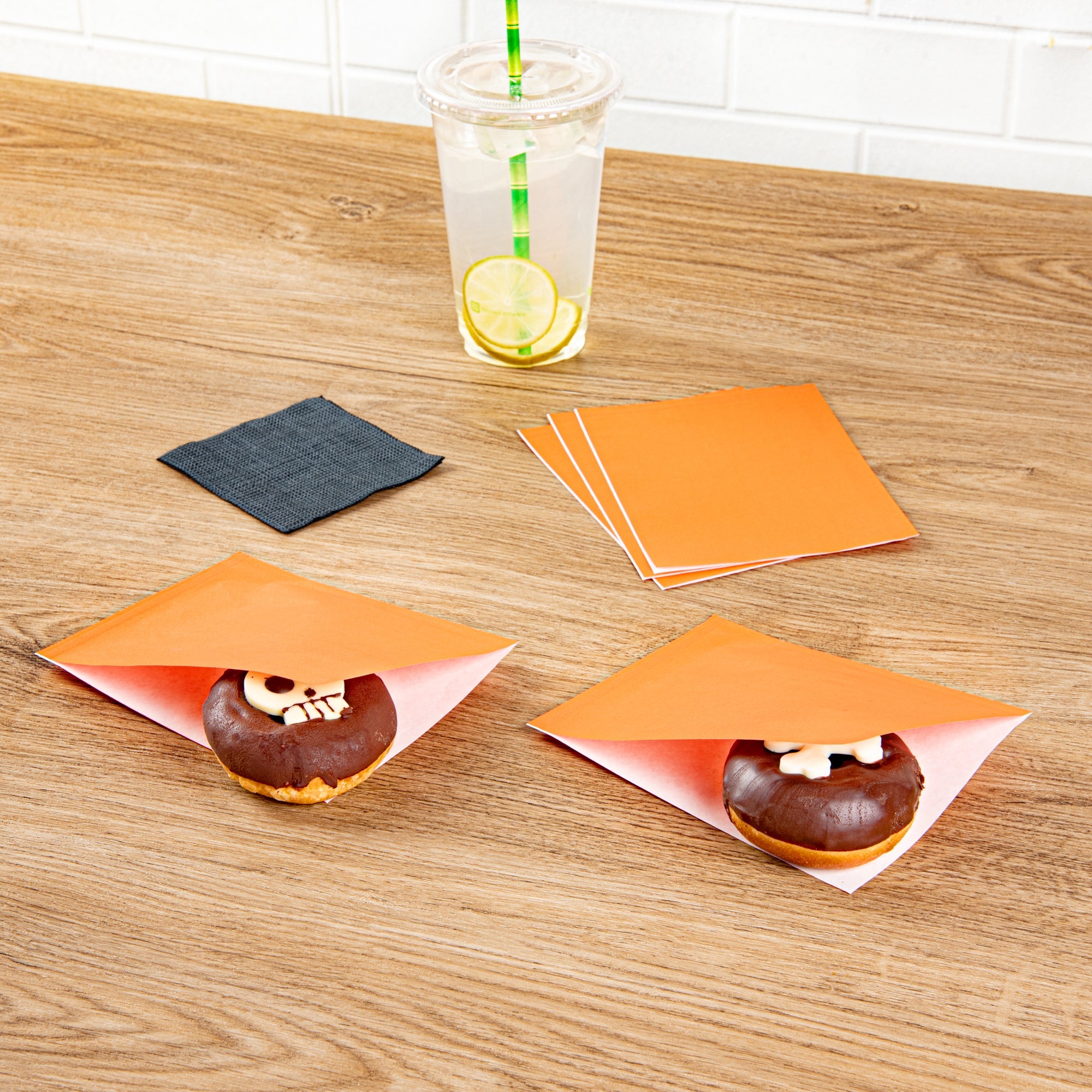 Bag Tek Tangerine Orange Paper Small Double Open Bag - Greaseproof - 6 1/4" x 4 3/4" - 100 count box
