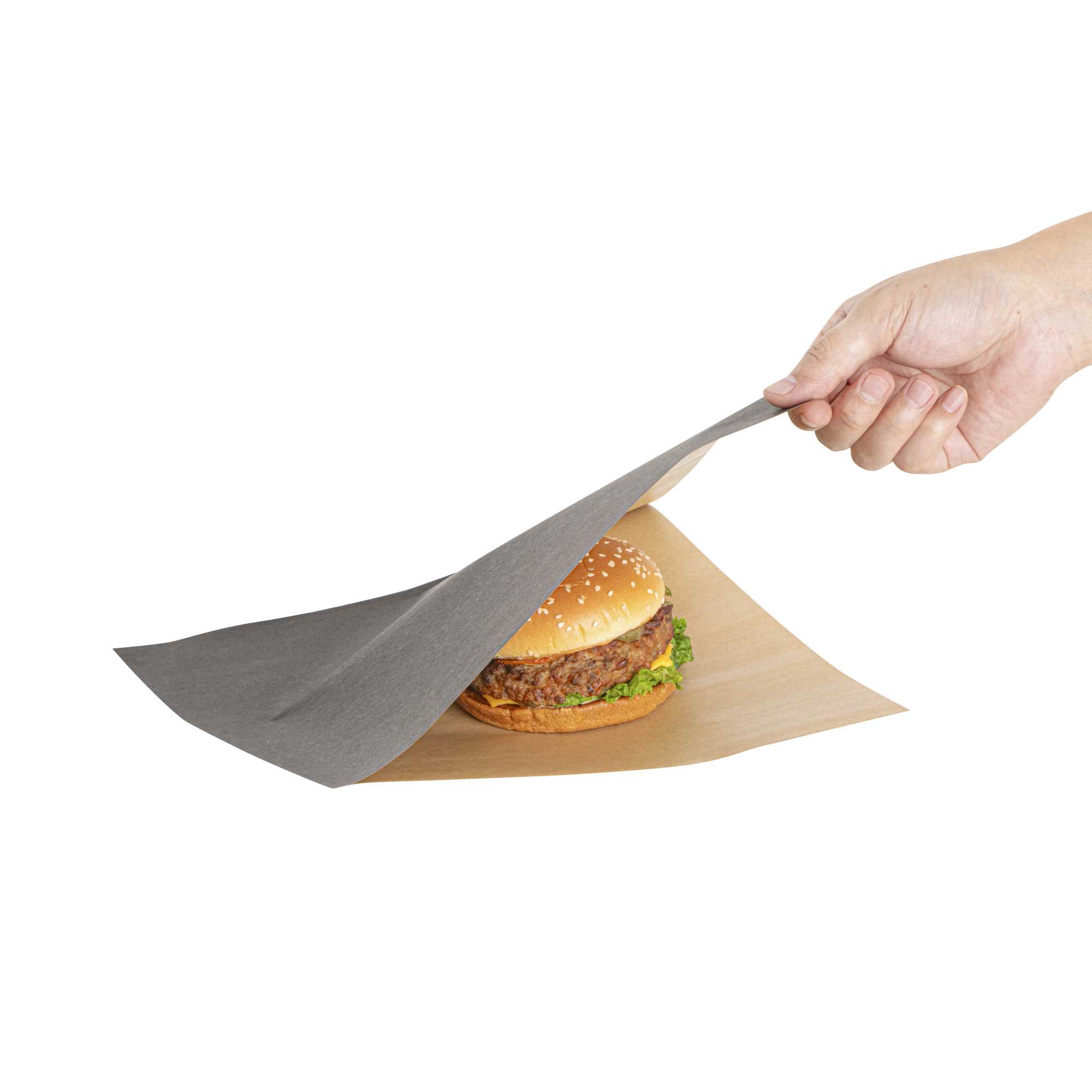 Bag Tek Black Paper Large Double Open Bag - Greaseproof - 10" x 9" - 100 count box