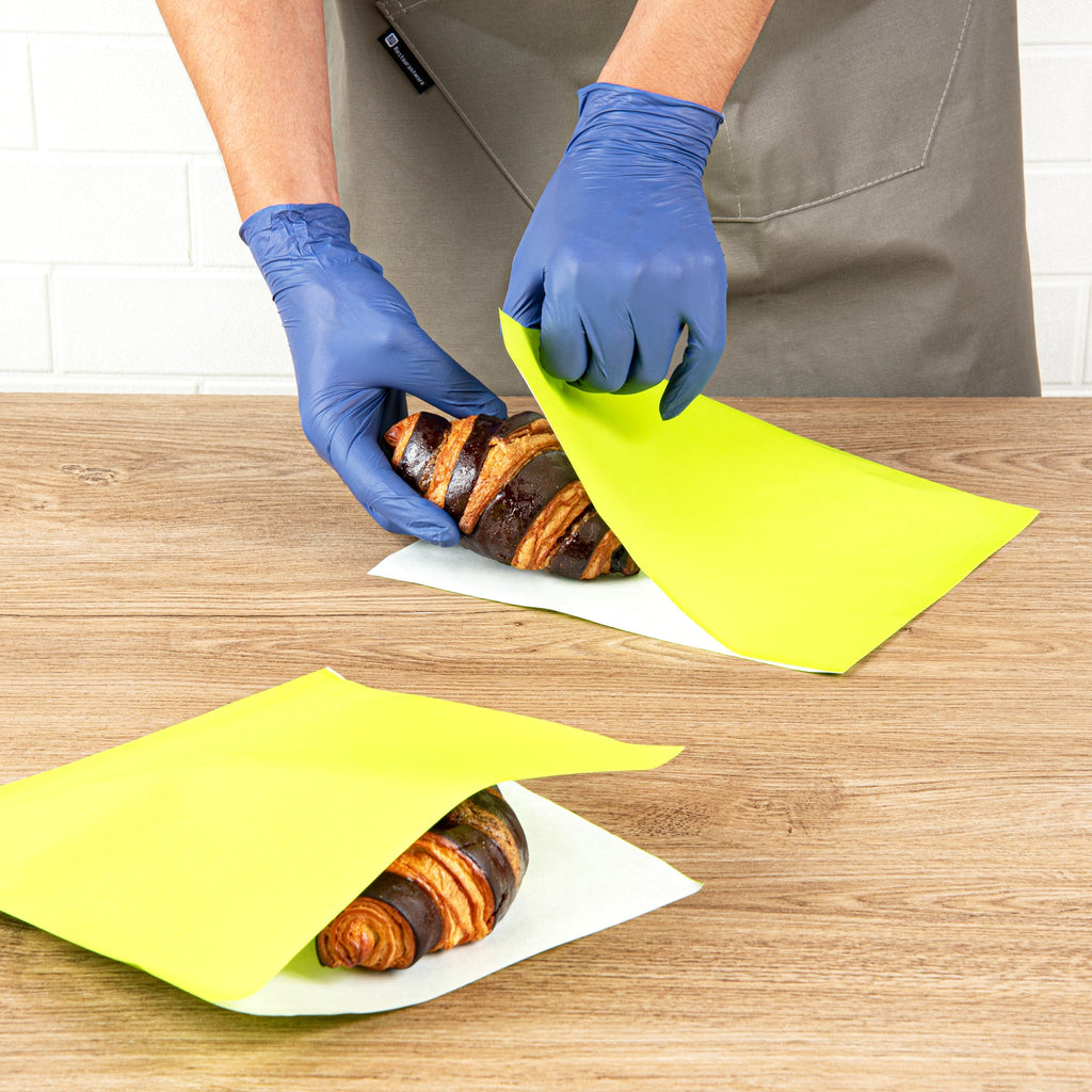 Bag Tek Eco Green Paper Large Double Open Bag - Greaseproof - 10" x 9" - 100 count box