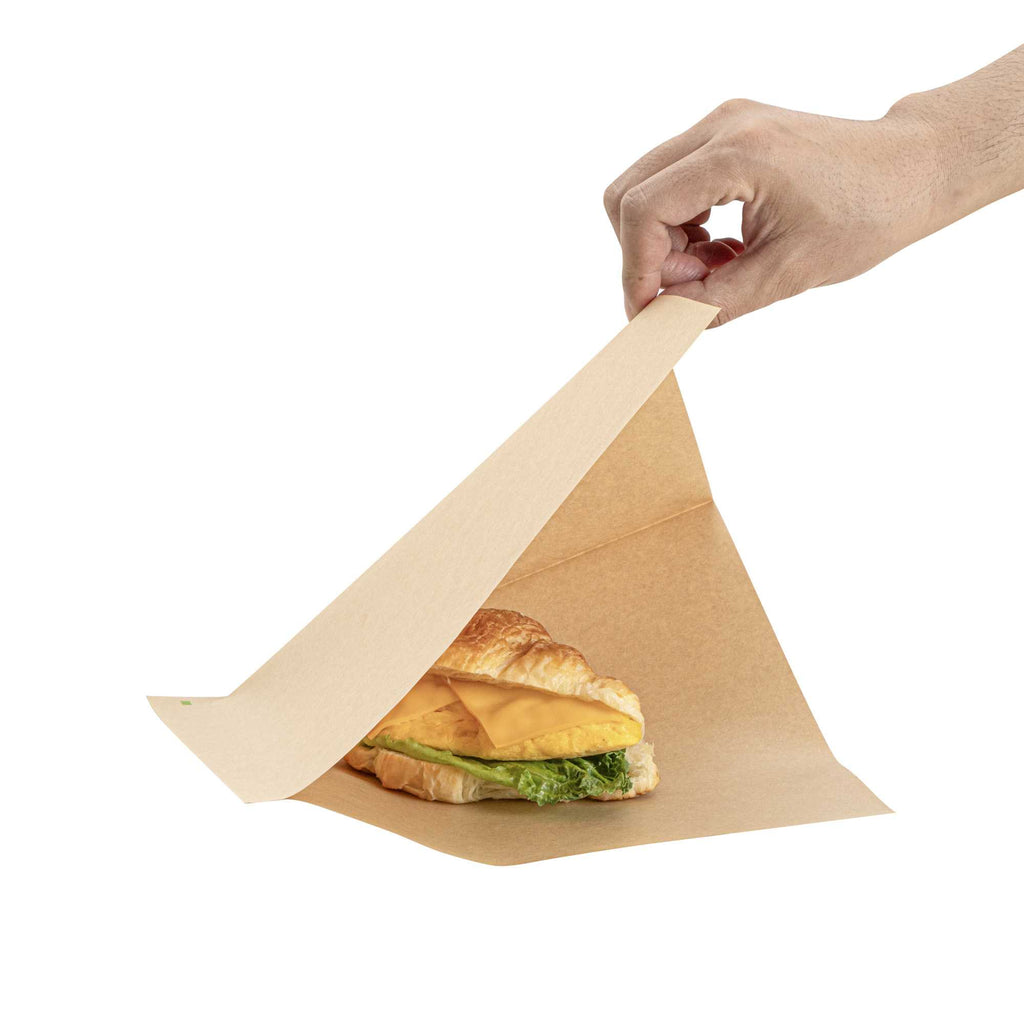 Bag Tek Kraft Paper Large Double Open Bag - Greaseproof - 10" x 9" - 100 count box