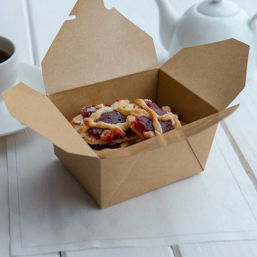 Bio Tek 30 oz Rectangle Kraft Paper Microwavable #1 Bio Box Take Out Container - 5" x 4" x 2 1/2" - 200 count box