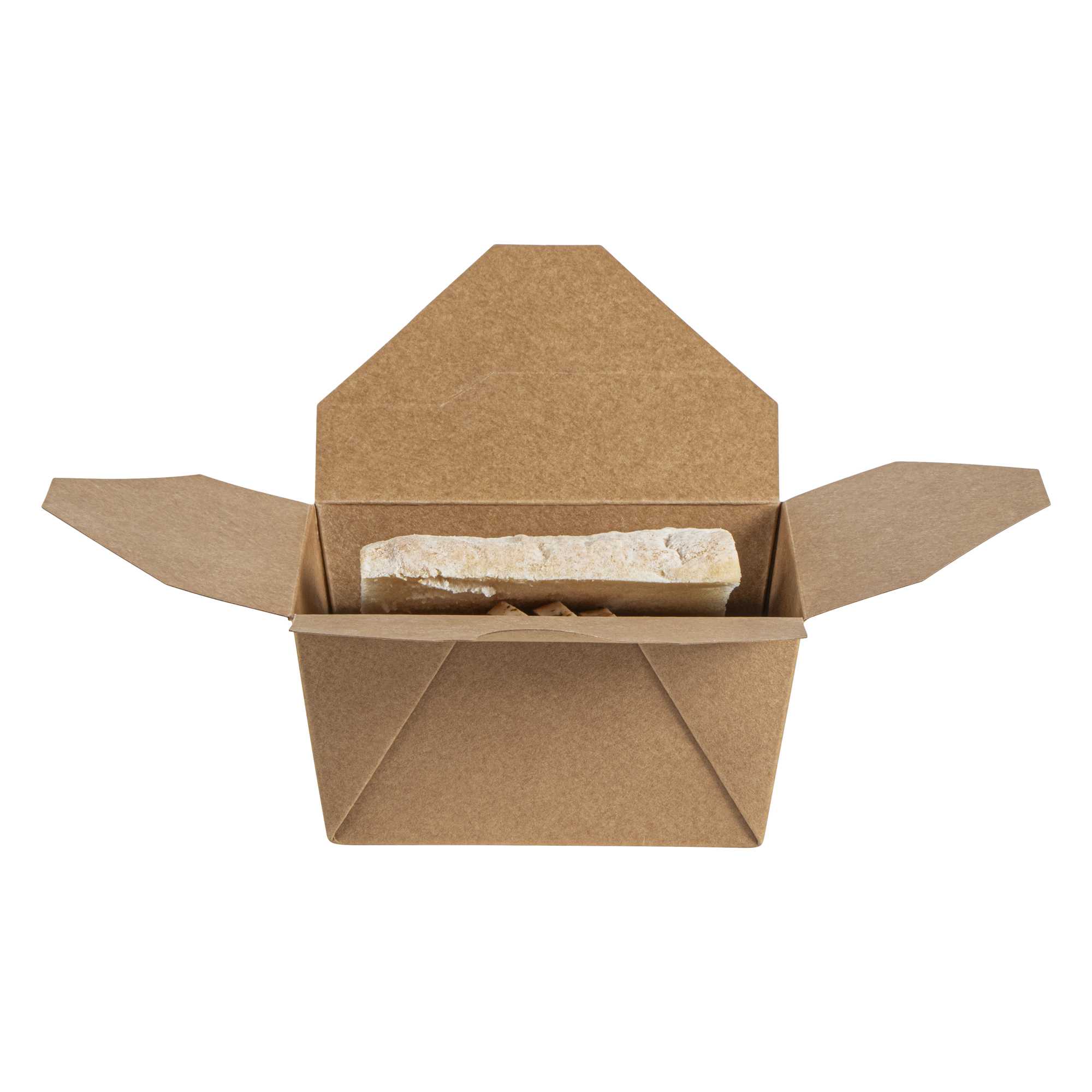 Bio Tek 30 oz Rectangle Kraft Paper Microwavable #1 Bio Box Take Out Container - 5" x 4" x 2 1/2" - 50 count box