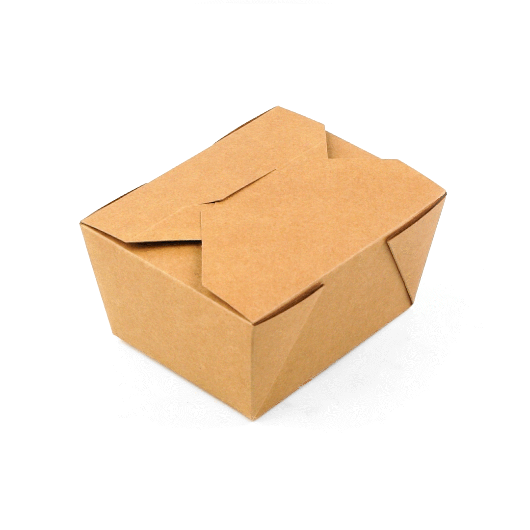 Bio Tek 30 oz Rectangle Kraft Paper Microwavable #1 Bio Box Take Out Container - 5" x 4" x 2 1/2" - 50 count box